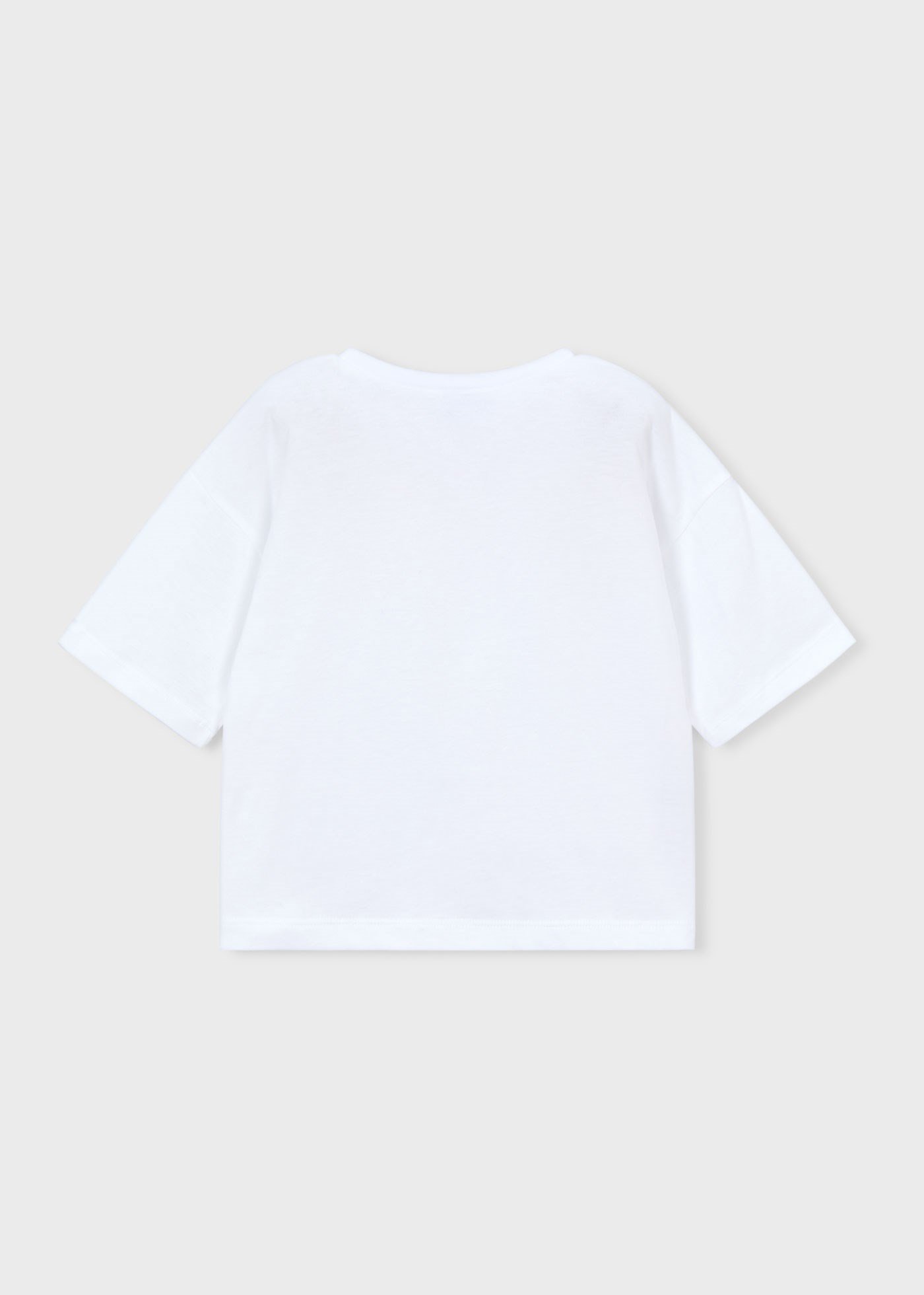 Mayoral Kız Çocuk Oversize Baskılı Tshirt Beyaz