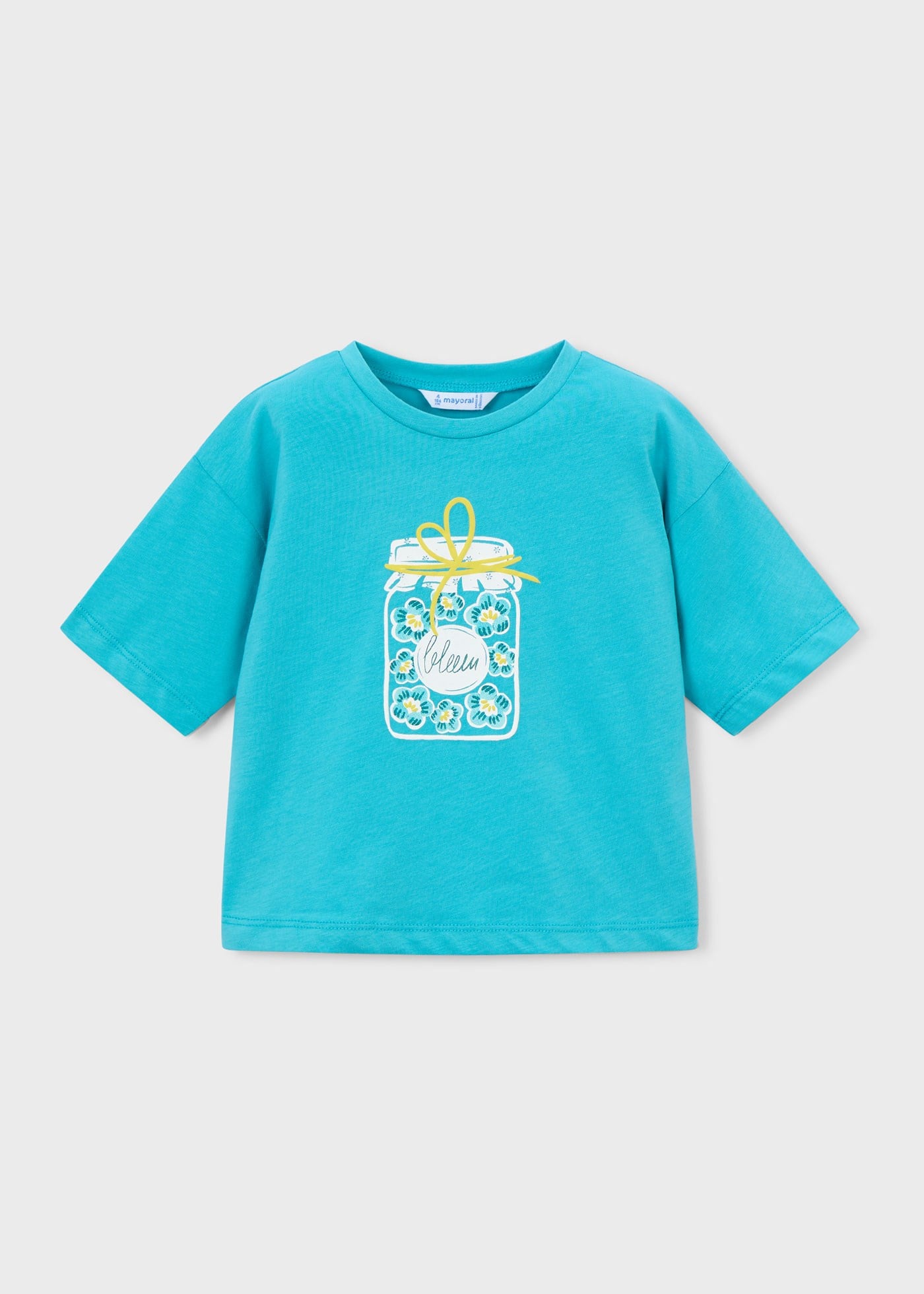 Mayoral Kız Çocuk Oversize Baskılı Tshirt Mavi