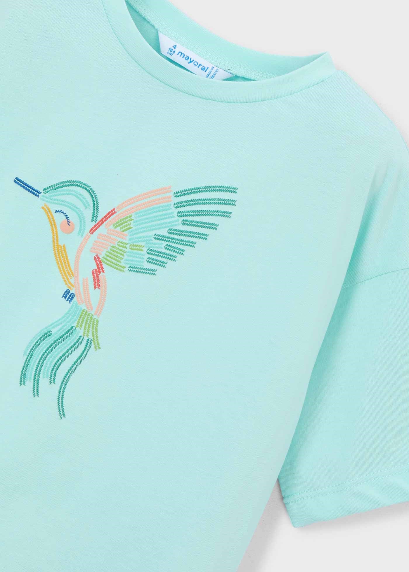 Mayoral Kız Çocuk Oversize Baskılı Tshirt Yeşil