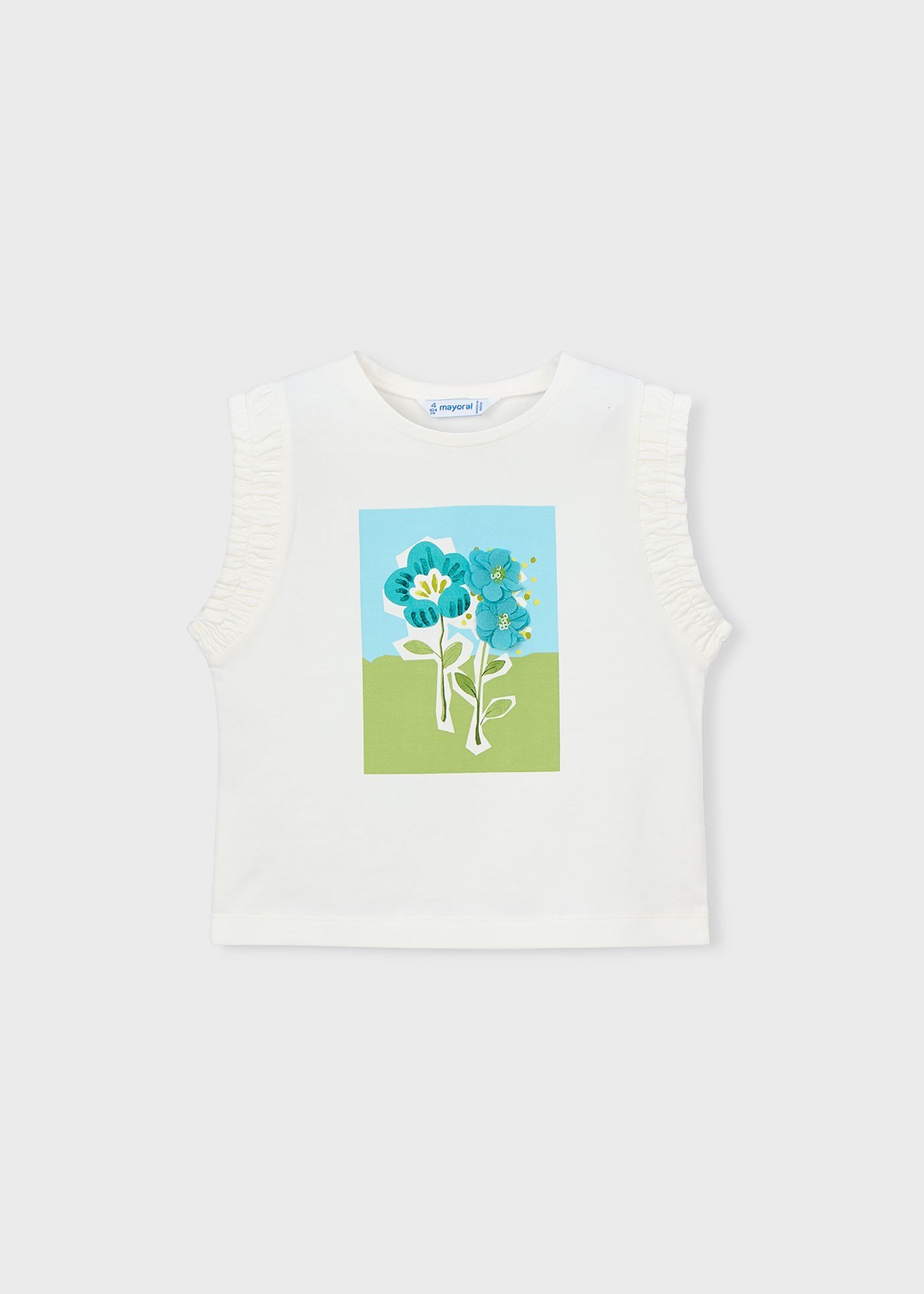 Mayoral Kız Çocuk Askılı Tshirt Krem
