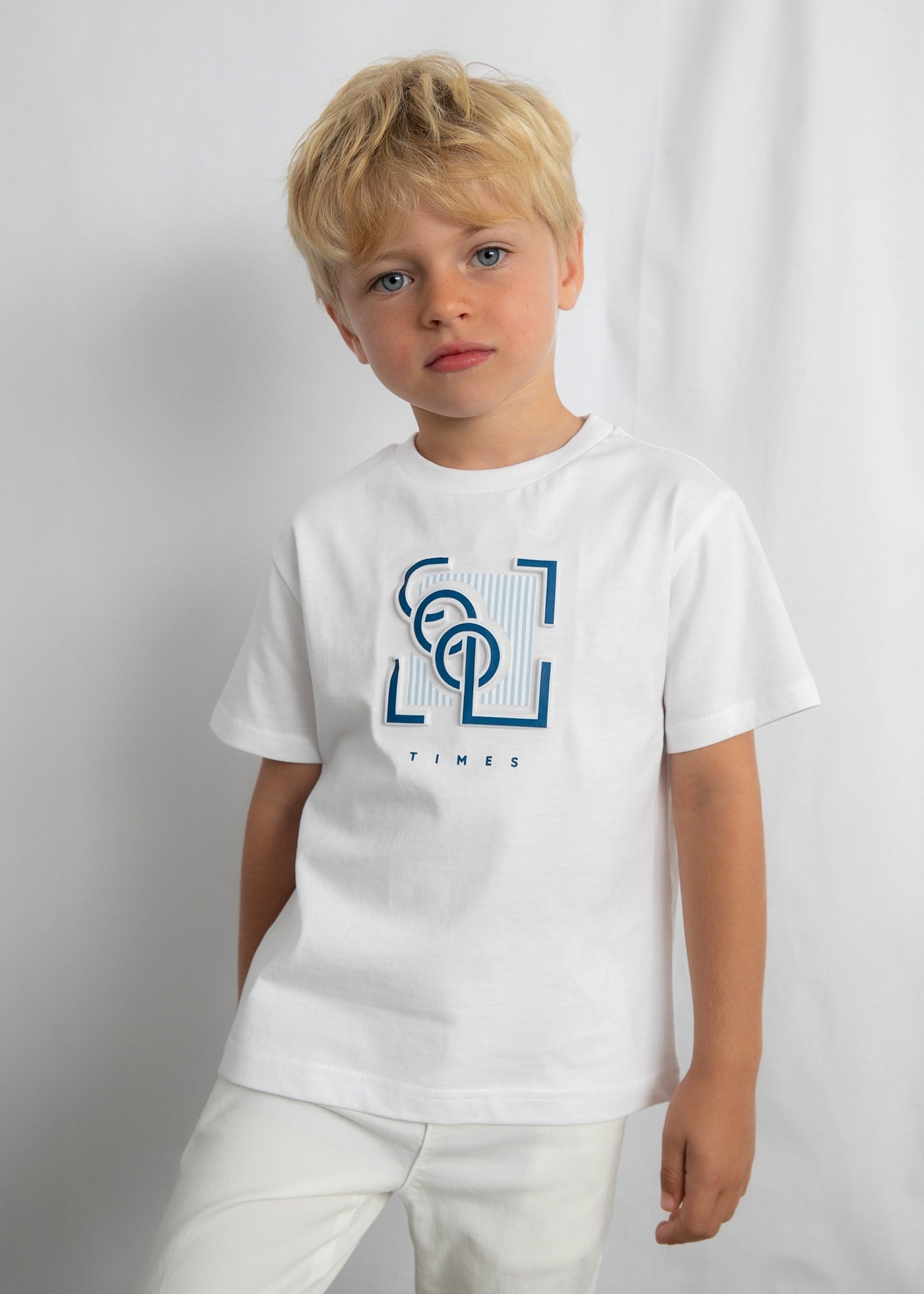 Mayoral Boys' Printed T-shirt White
