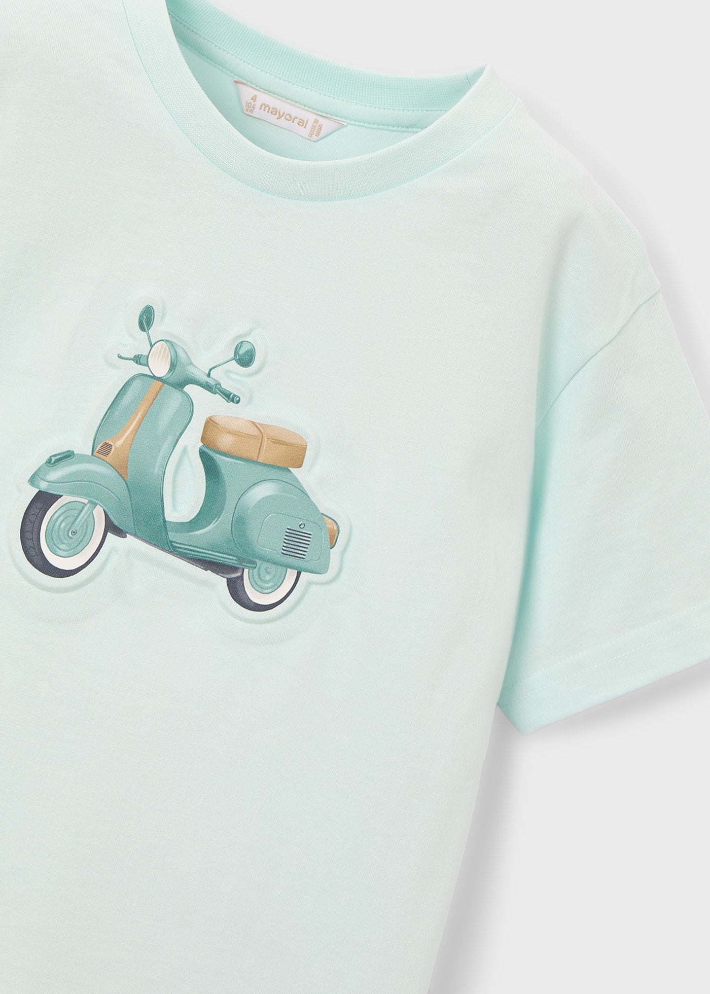 Mayoral Boys' Motorcycle Print T-shirt Green