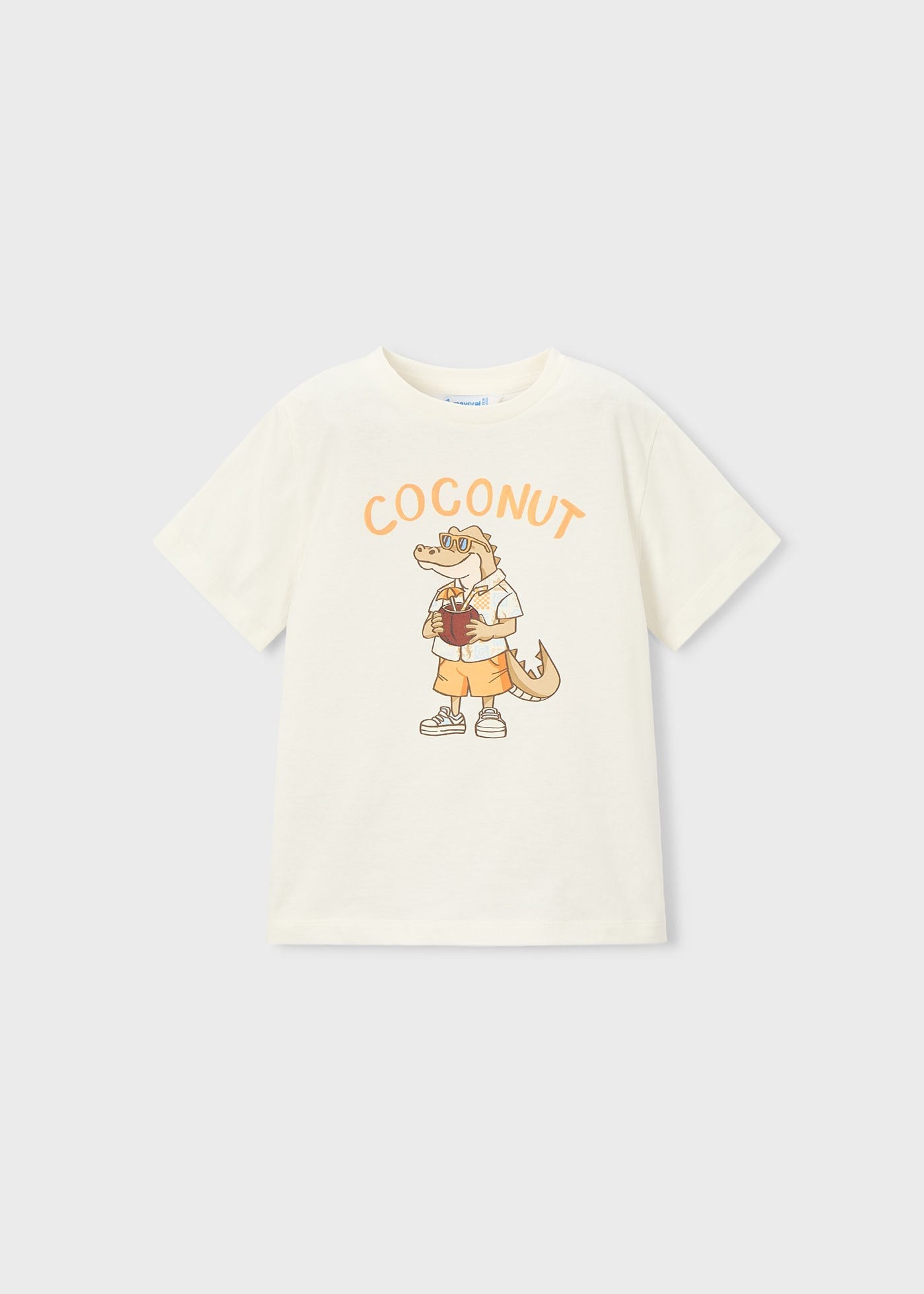 Mayoral Boys' Crocodile T-shirt Cream