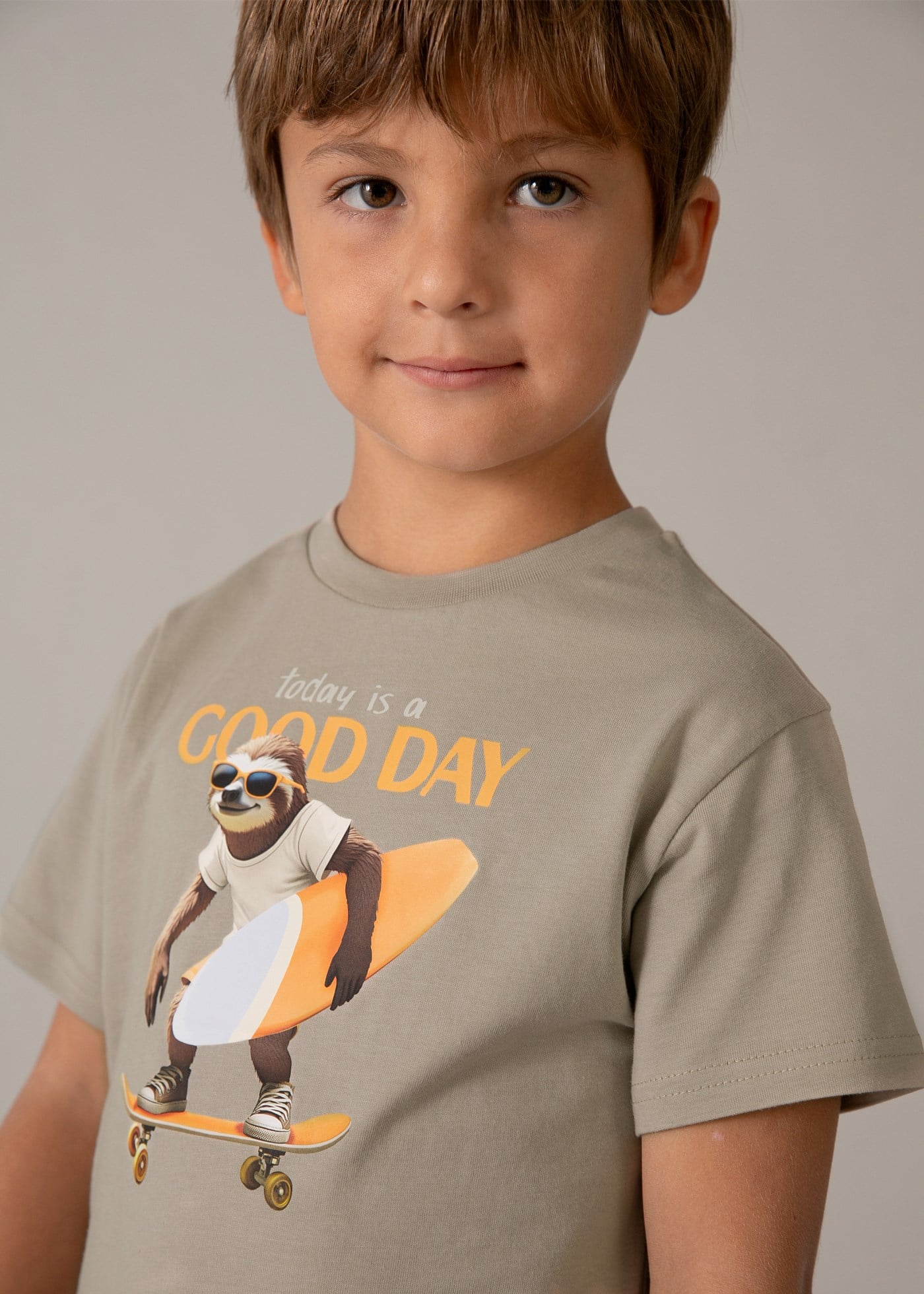 Mayoral Boys' Printed T-shirt Beige