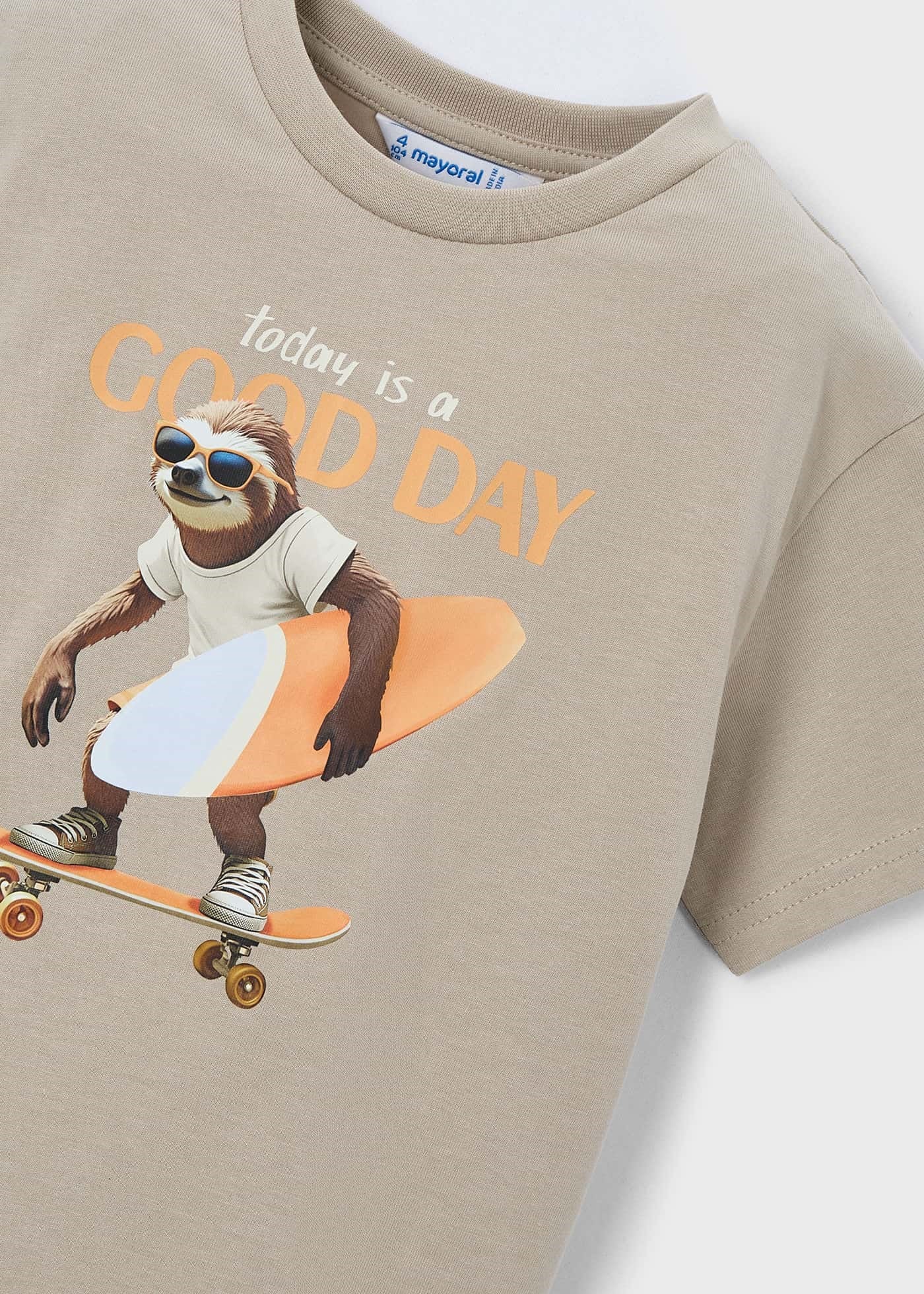 Mayoral Boys' Printed T-shirt Beige