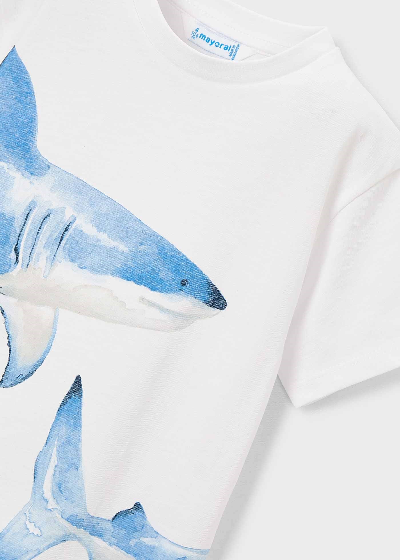 Mayoral Boys' Shark T-shirt White