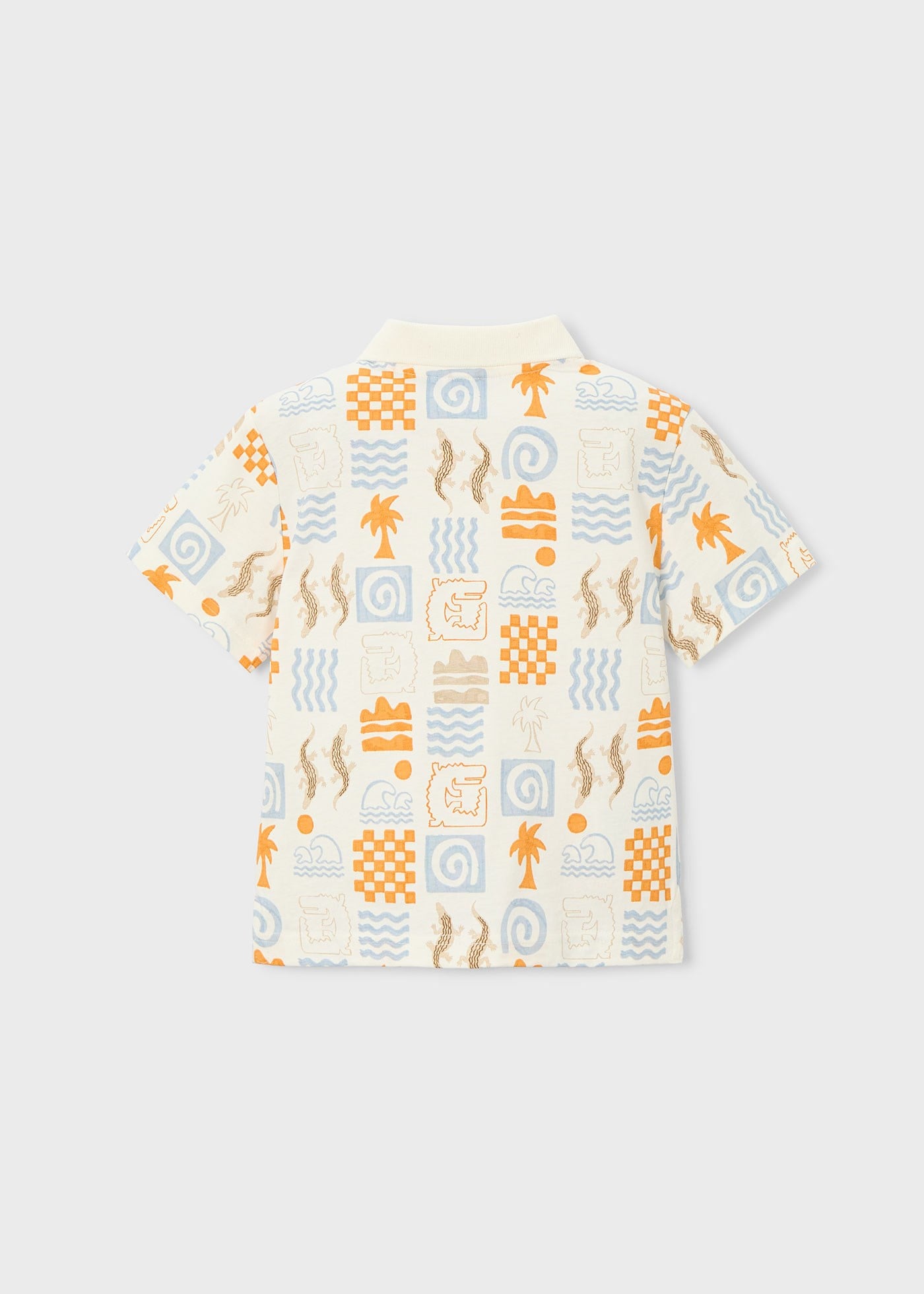 Mayoral Boys' Printed Collar T-Shirt Cream