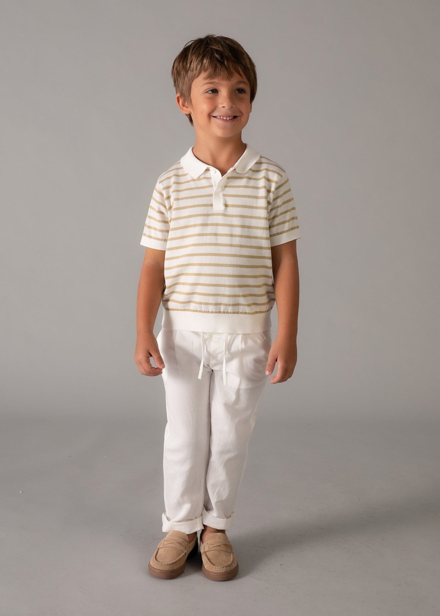 Mayoral Boys' Mercerized T-shirt Beige