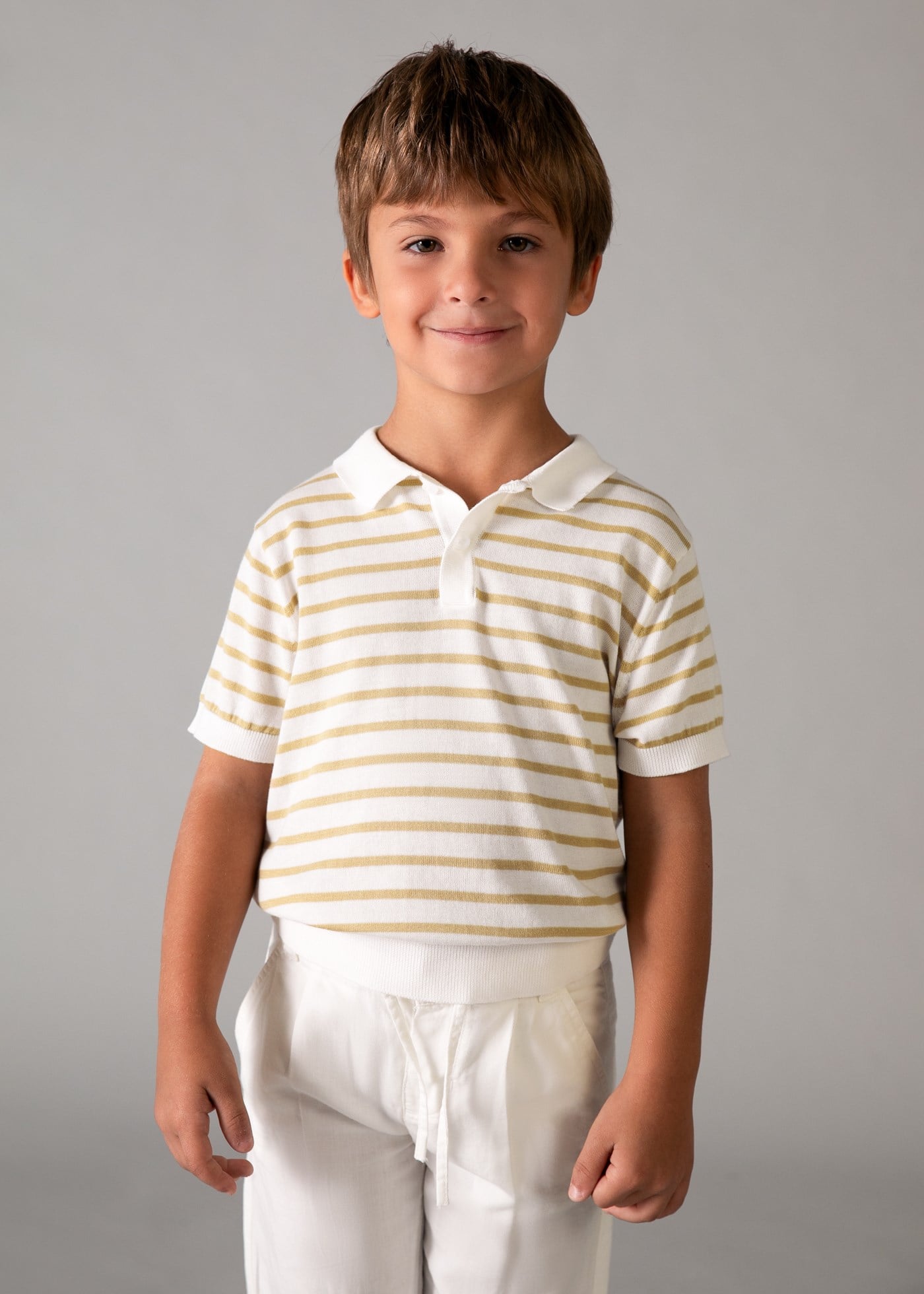 Mayoral Boys' Mercerized T-shirt Beige