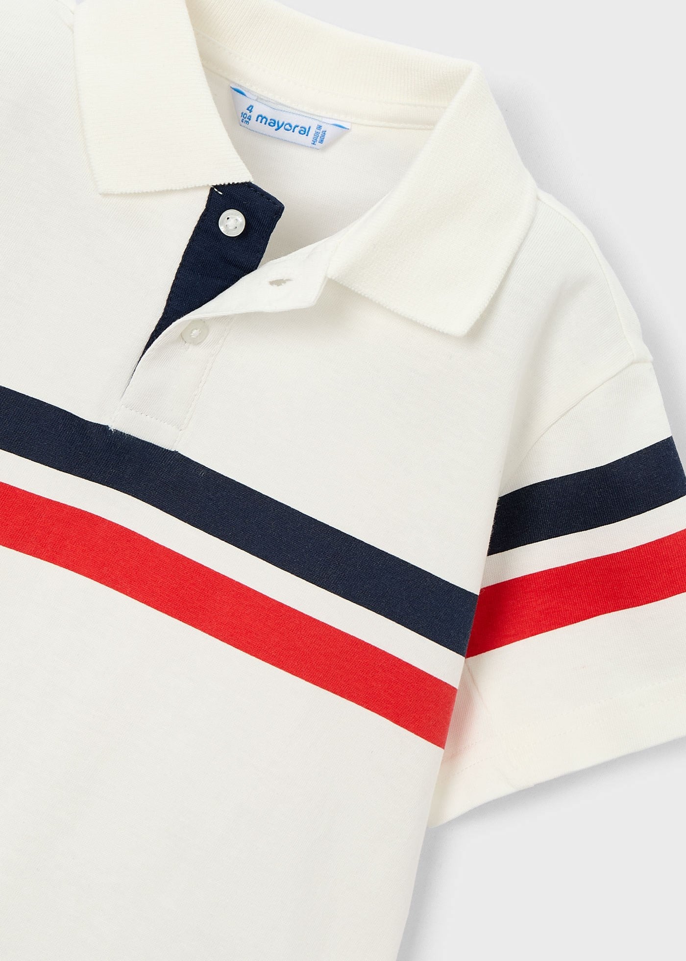 Mayoral Boys' Collared T-shirt Cream