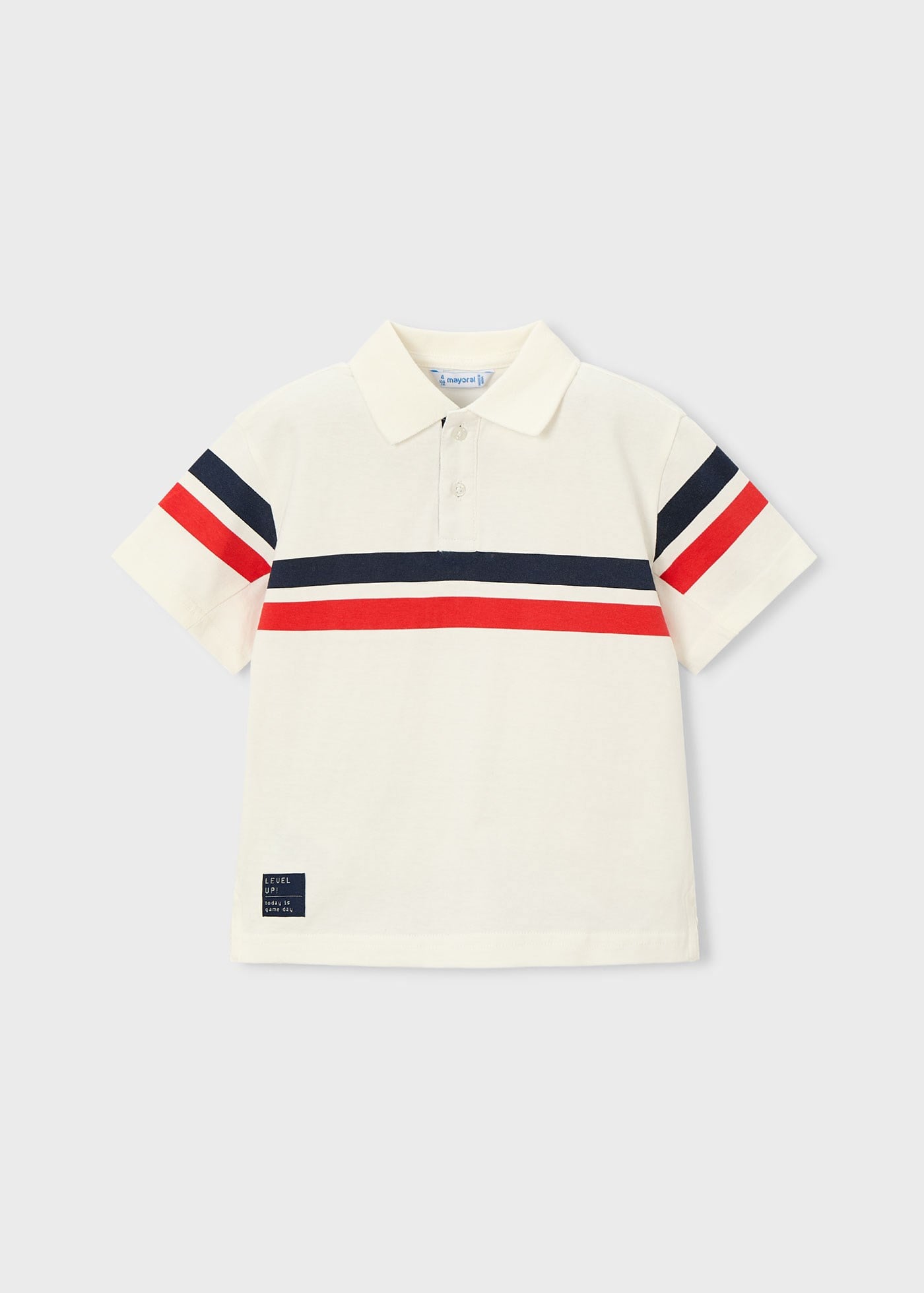 Mayoral Boys' Collared T-shirt Cream