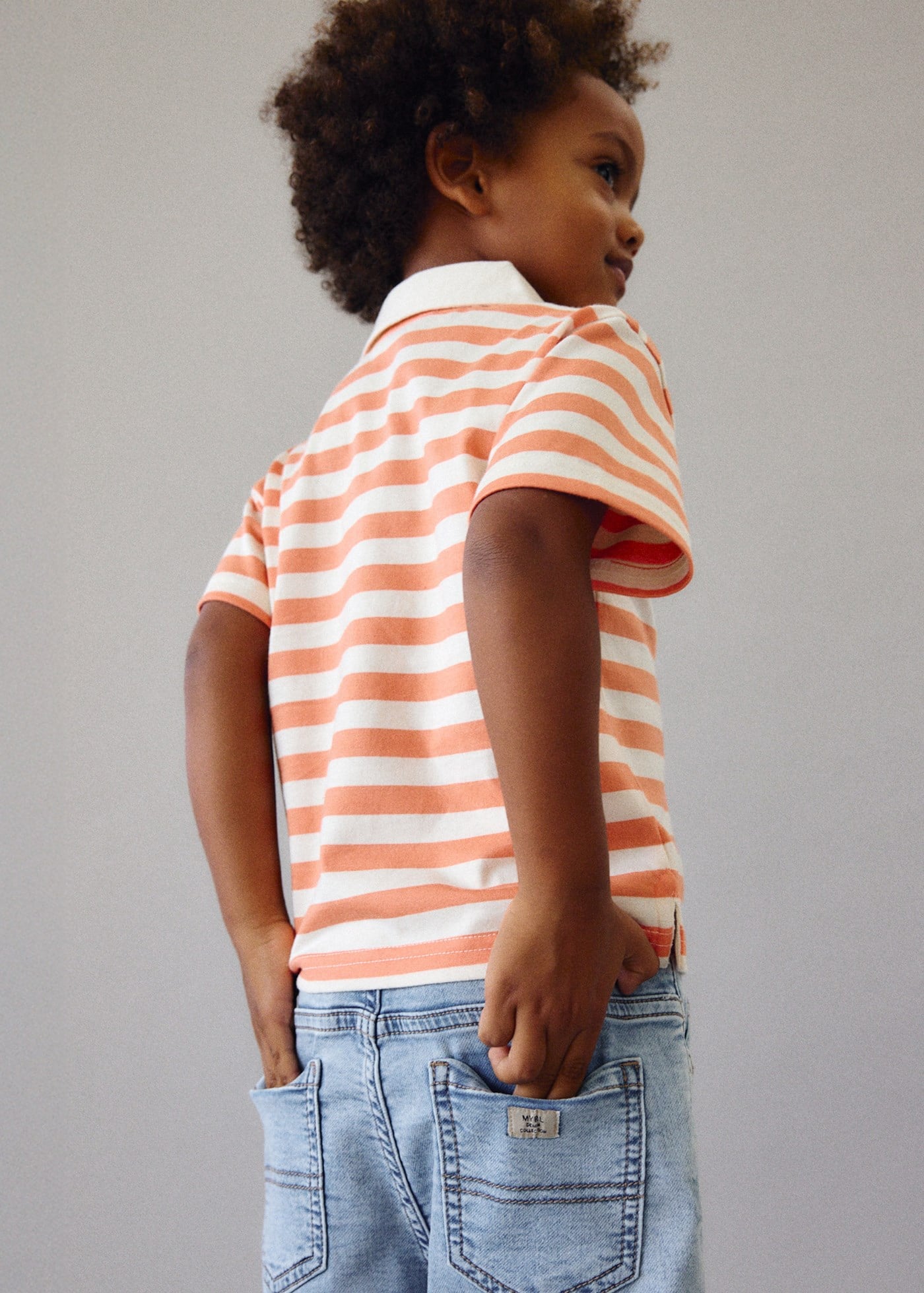Mayoral Boys' Collared T-Shirt Orange
