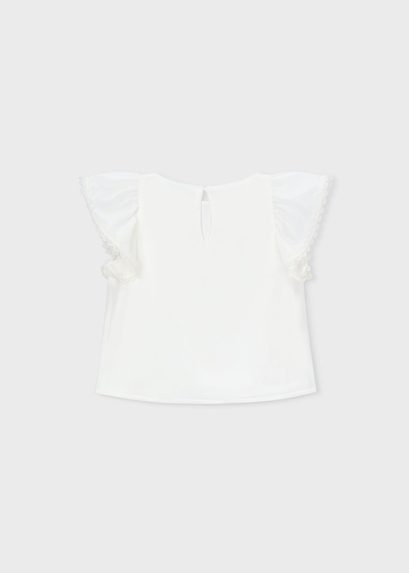 Mayoral Kız Çocuk Kolları Modelli Tshirt Krem