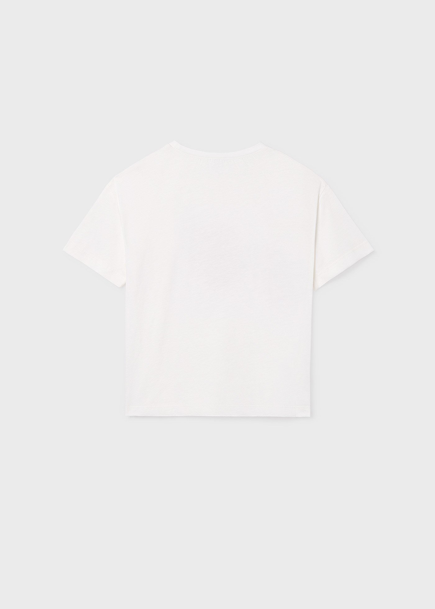 Mayoral Kız Çocuk Yaprak Baskılı Tshirt Krem