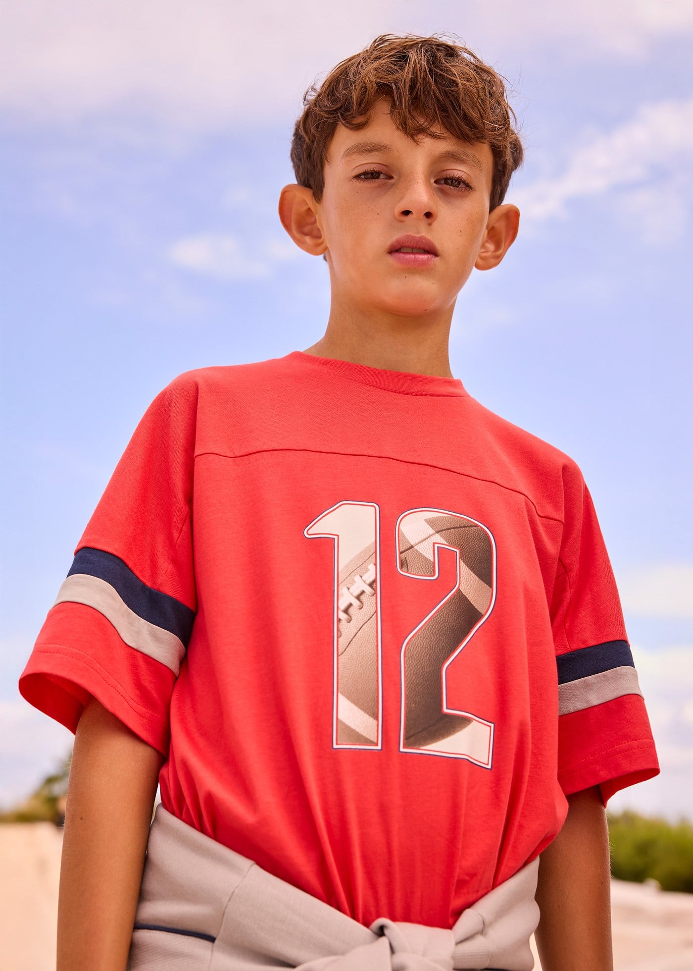 Mayoral Boys' Numbered T-shirt Red