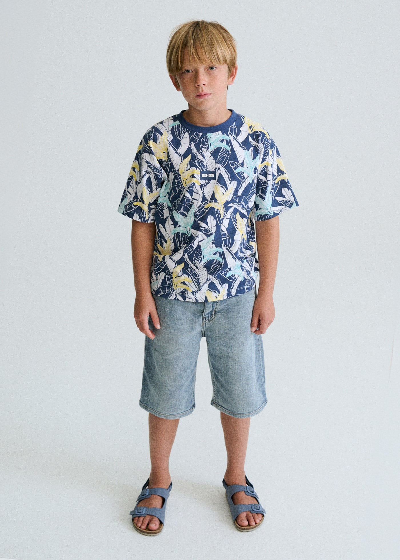 Mayoral Boys' Printed T-shirt Navy Blue
