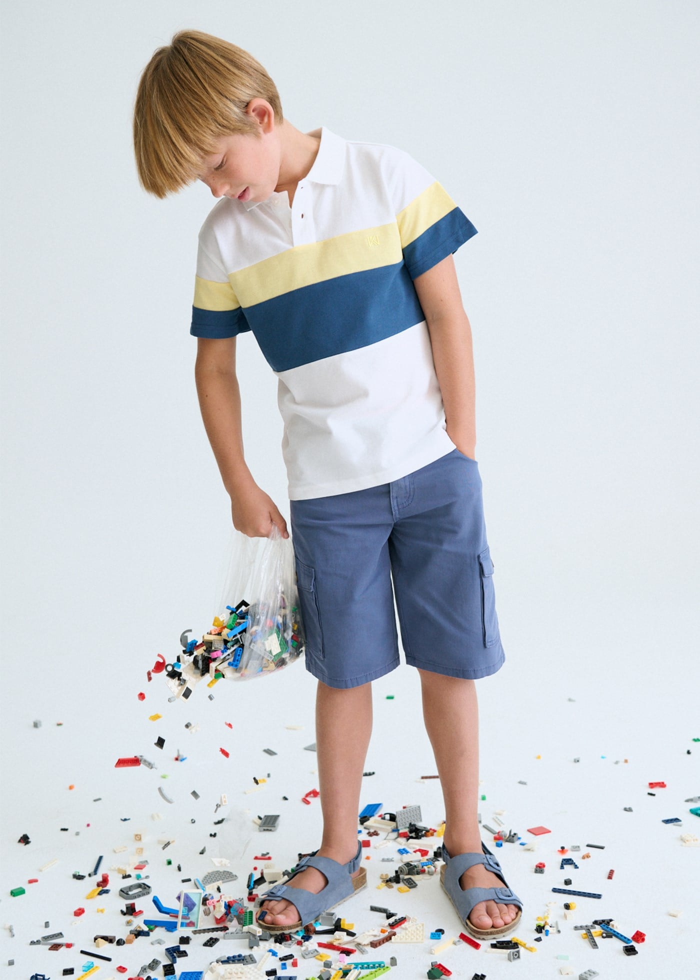 Mayoral Boys' Collared T-shirt White
