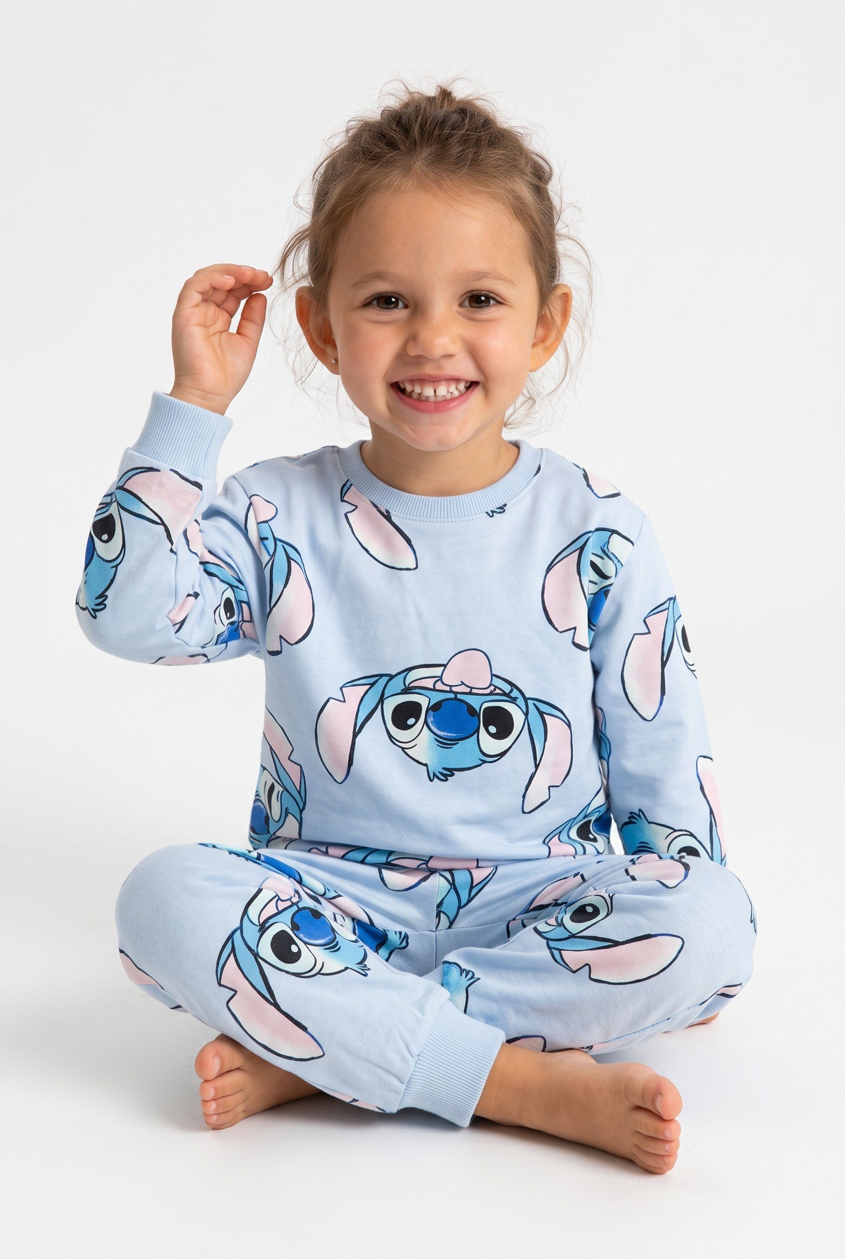 4-8 Yaş Kız Çocuk Pamuklu Uzun Kol Pijama Takım