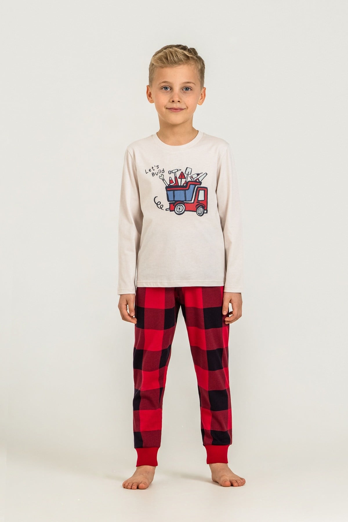 3-9 Yaş Erkek Çocuk Lets Build Truck Süprem Pijama Takım