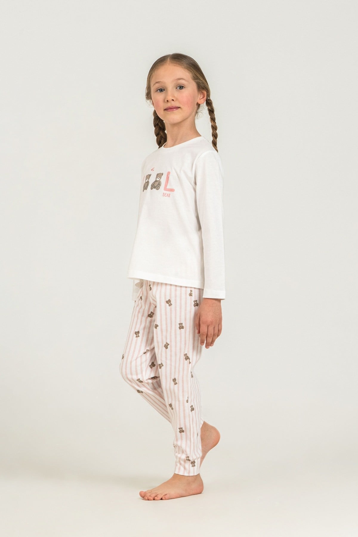 3-9 Yaş Kız Çocuk Cool Tedy Bear Süprem Pijama Takım