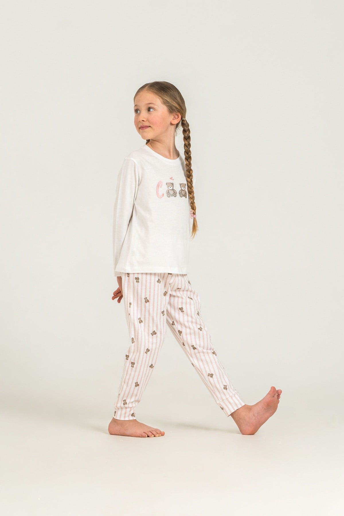 3-9 Yaş Kız Çocuk Cool Tedy Bear Süprem Pijama Takım