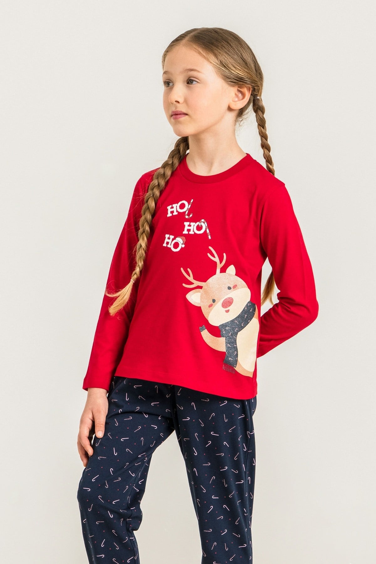 3-9 Yaş Kız Çocuk New Year's Banter Süprem Pijama Takım