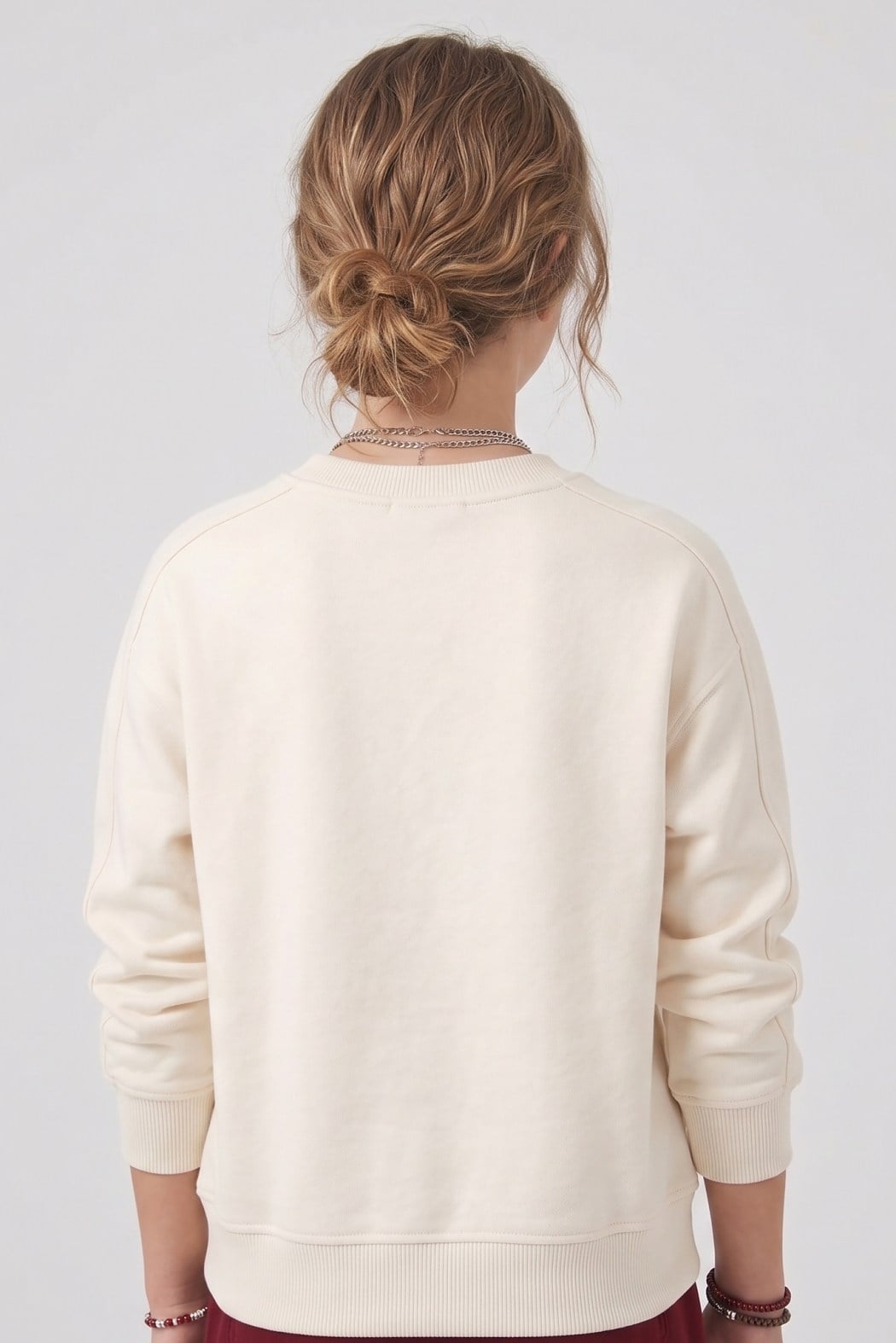 9-14 Yaş Kız Çocuk Cool Day Dog Üç İplik Sweatshirt Krem