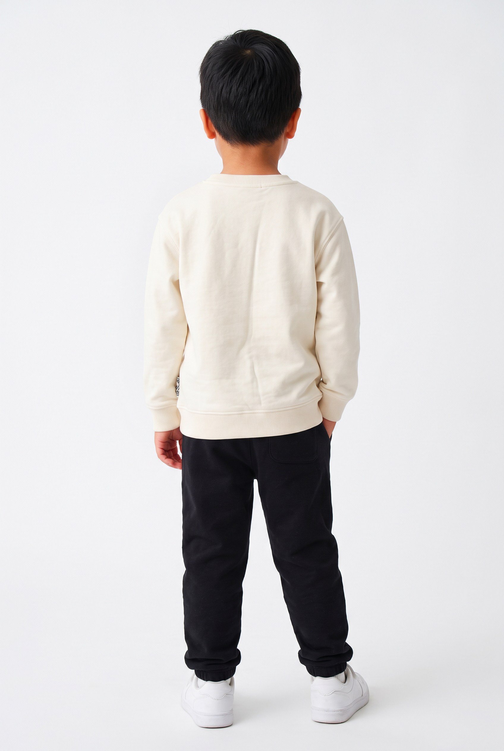 4-9 Yaş Erkek Çocuk Gamer İki İplik Manşetli Sweatshirt Krem