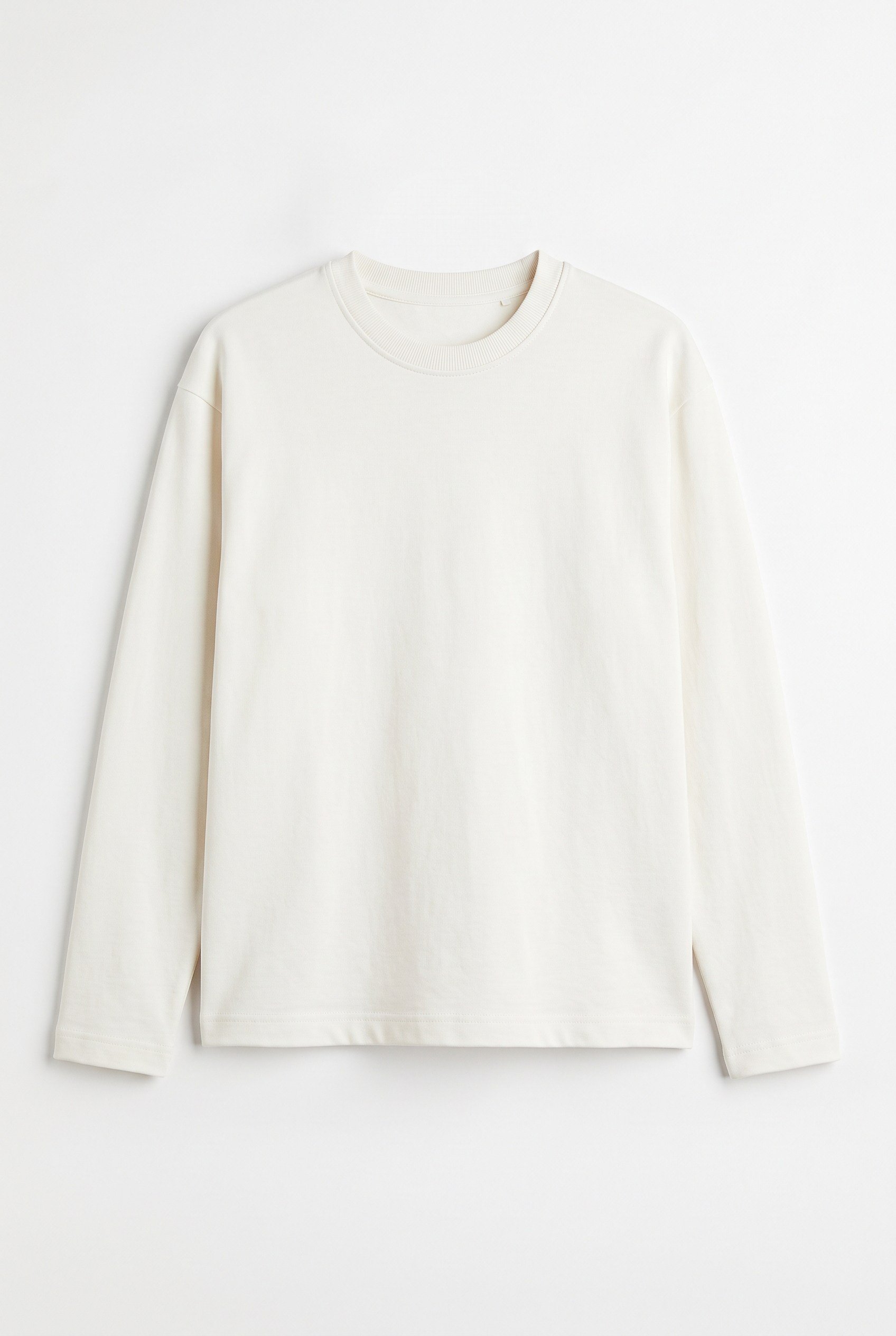 9-14 Yaş Erkek Çocuk Lycralı Düz Basıc Sweatshirt Beyaz