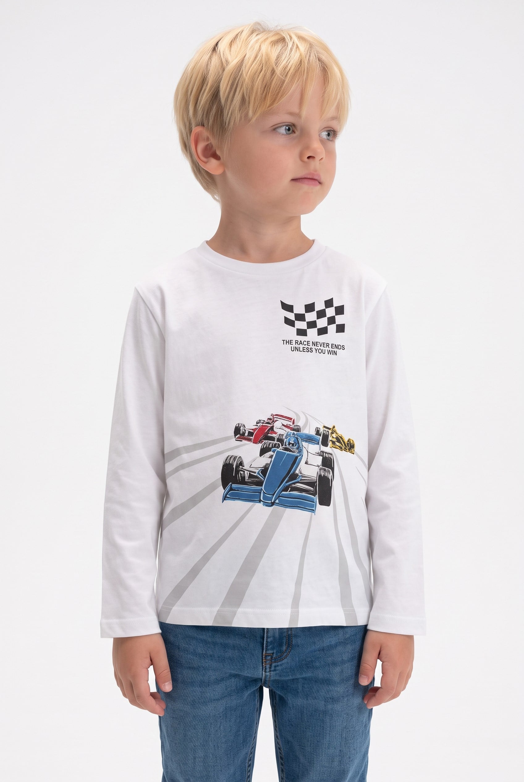 2-10 Yaş Erkek Çocuk Racer Penye Sweatshirt