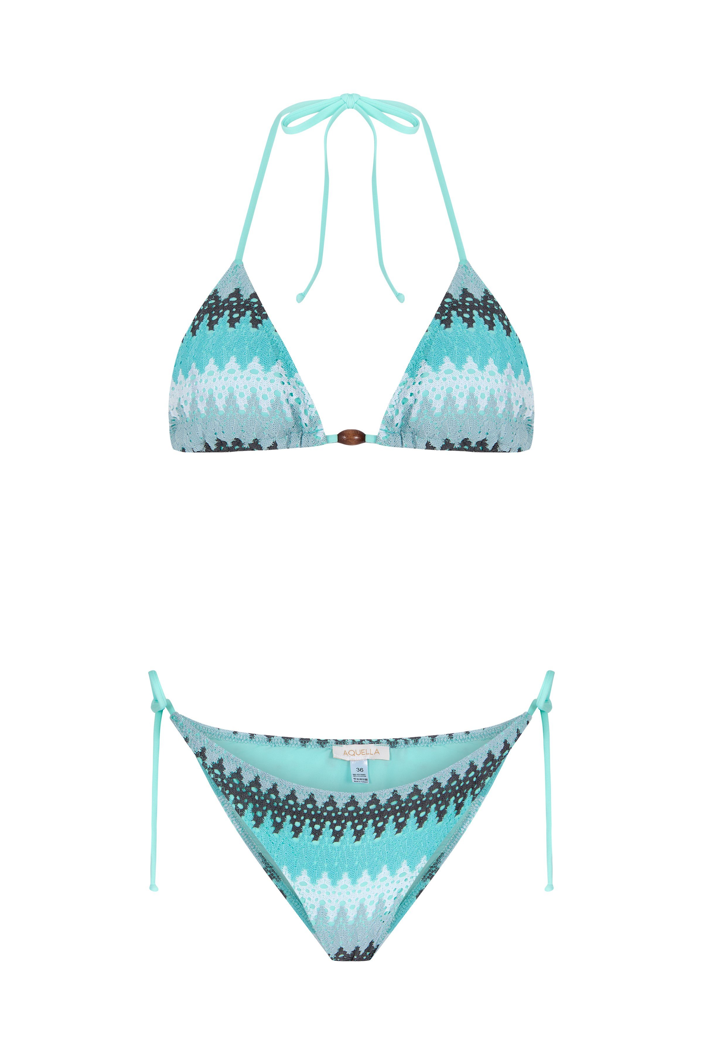Ajurlu Triko Üçgen Bikini Takım