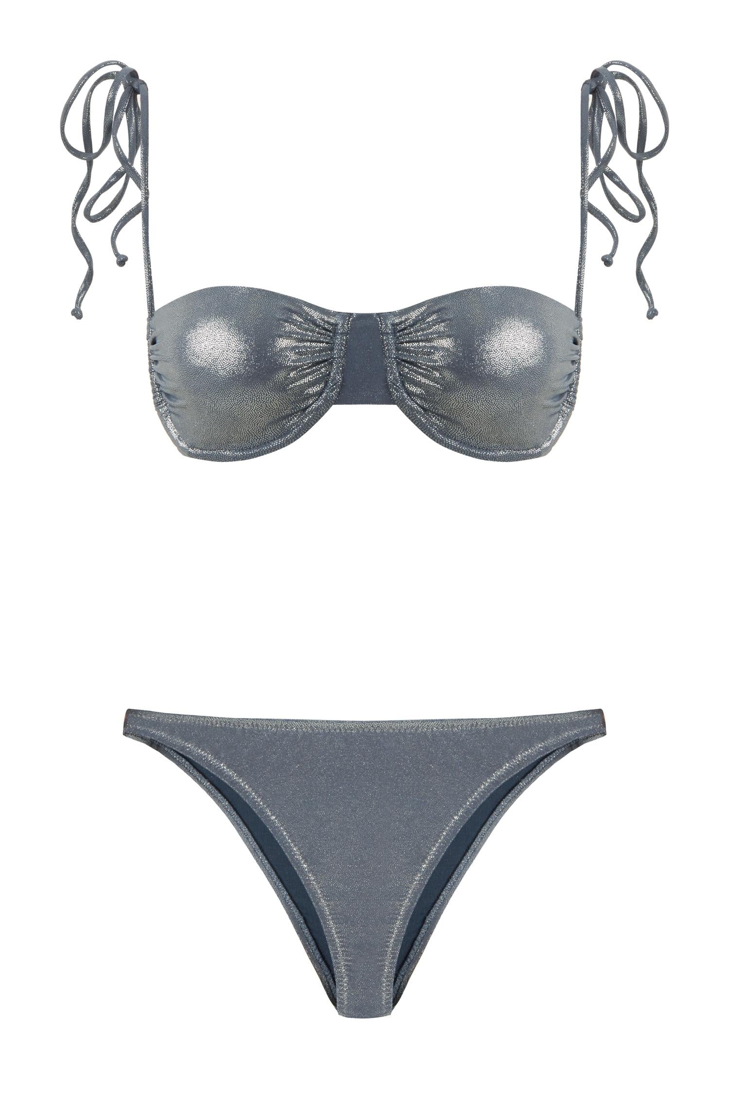 Balenli Antrasit Bikini Takım