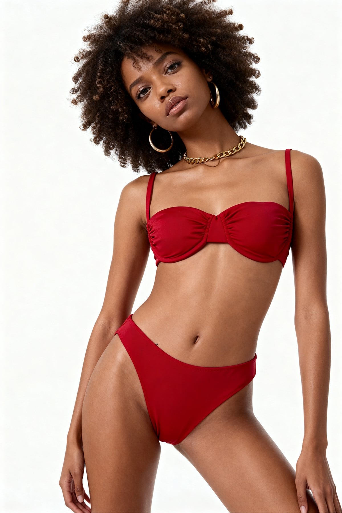 Balenli Kırmızı Bikini Takımı