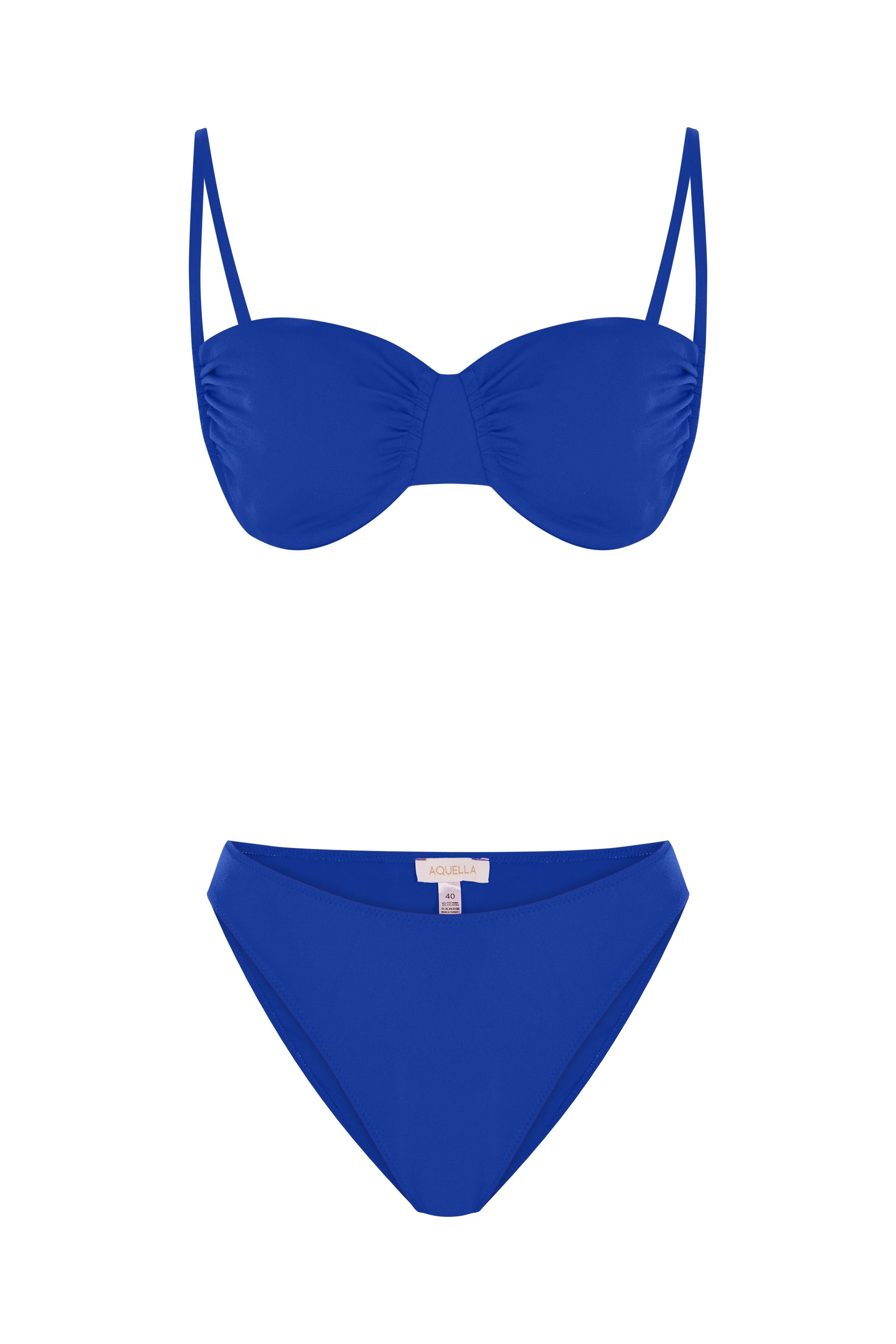 Balenli Saks Mavi Bikini Takımı