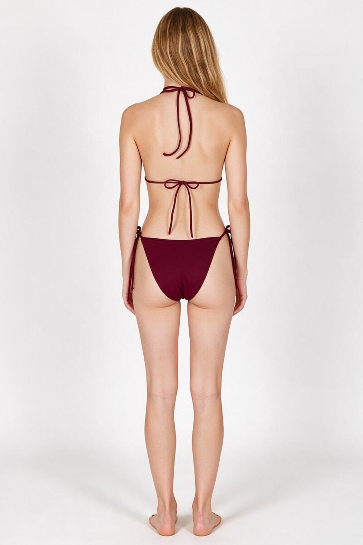 Dantel Detaylı Bordo Bikini