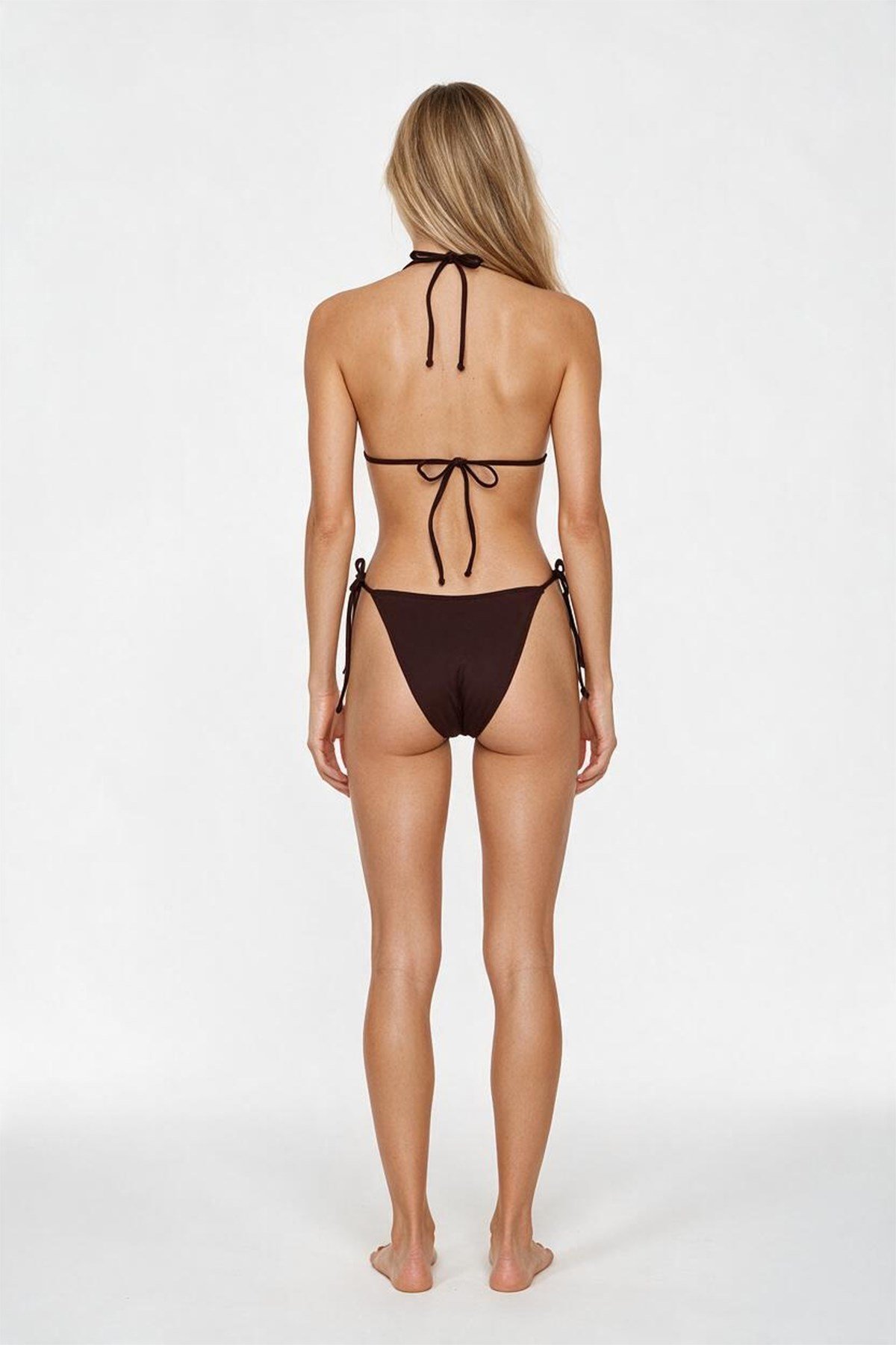 Dantel Detaylı Kahverengi Bikini