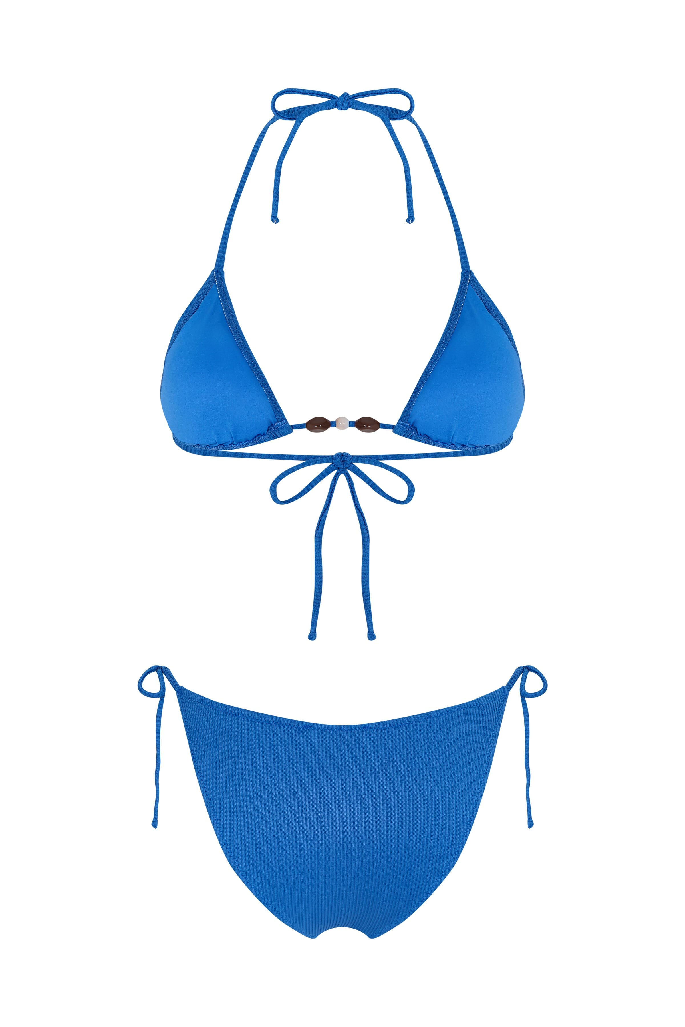 Dokulu Mavi Üçgen Bikini Takım