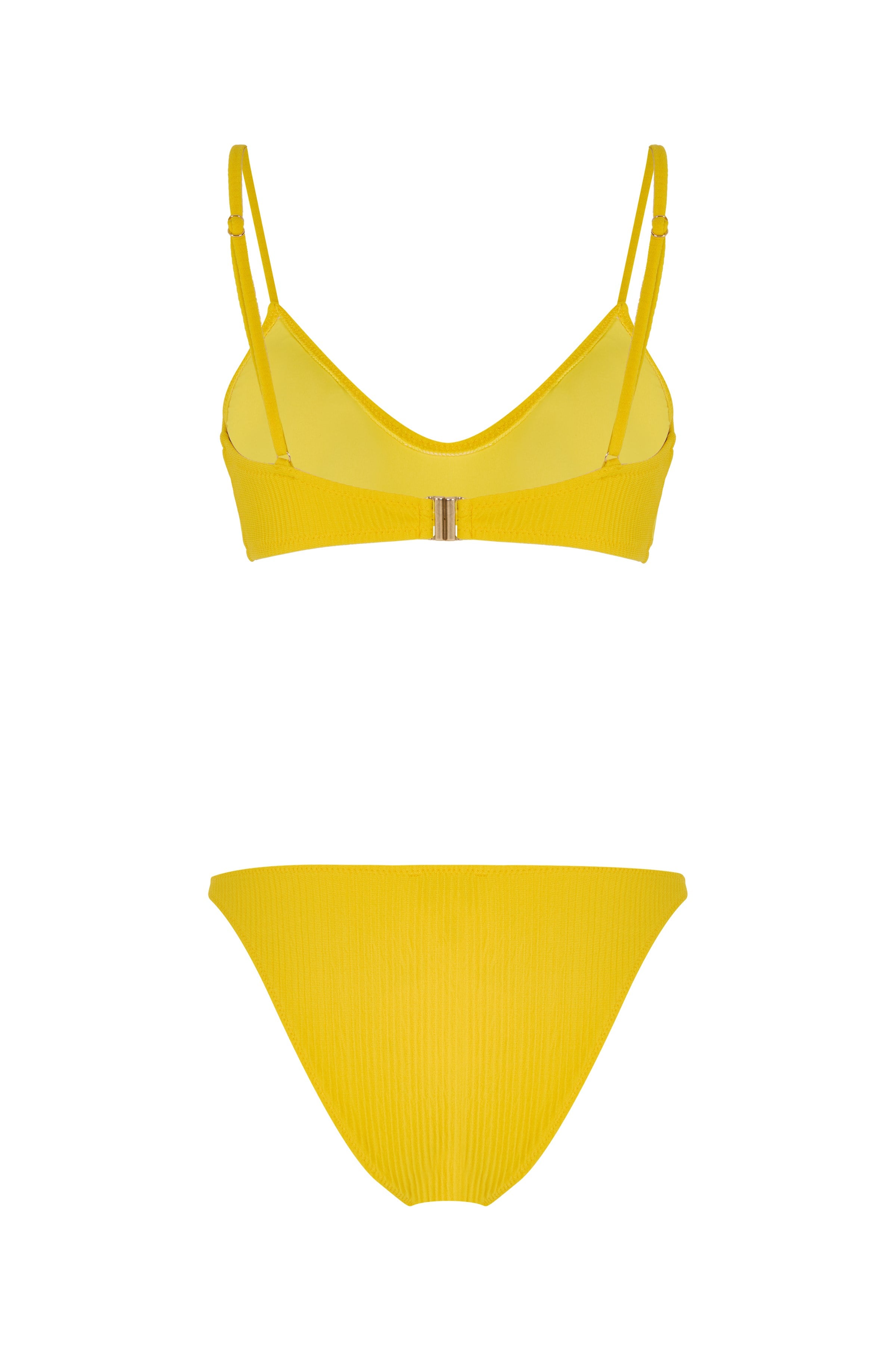 Dokulu Sarı Büstiyer Bikini Takım