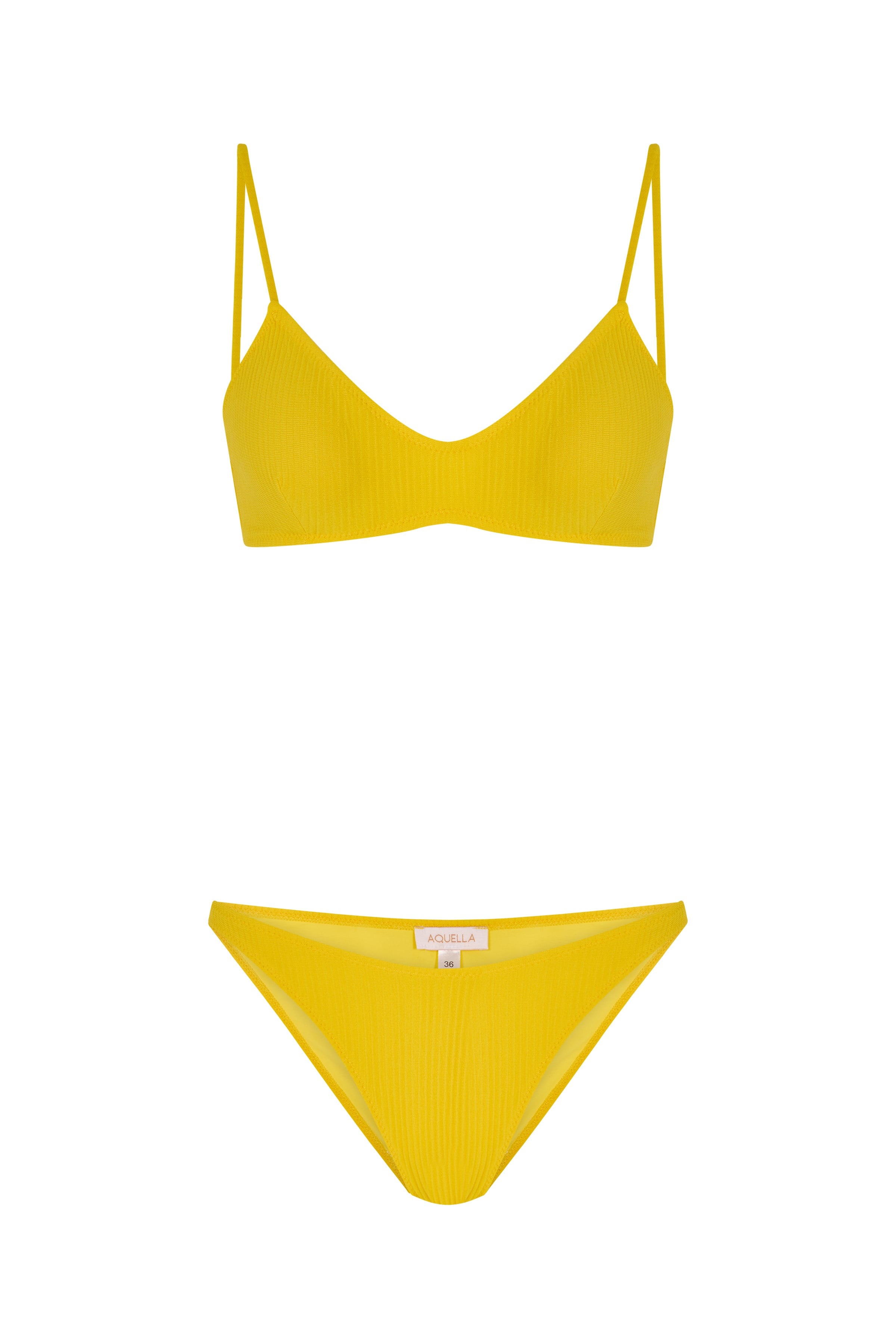 Dokulu Sarı Büstiyer Bikini Takım