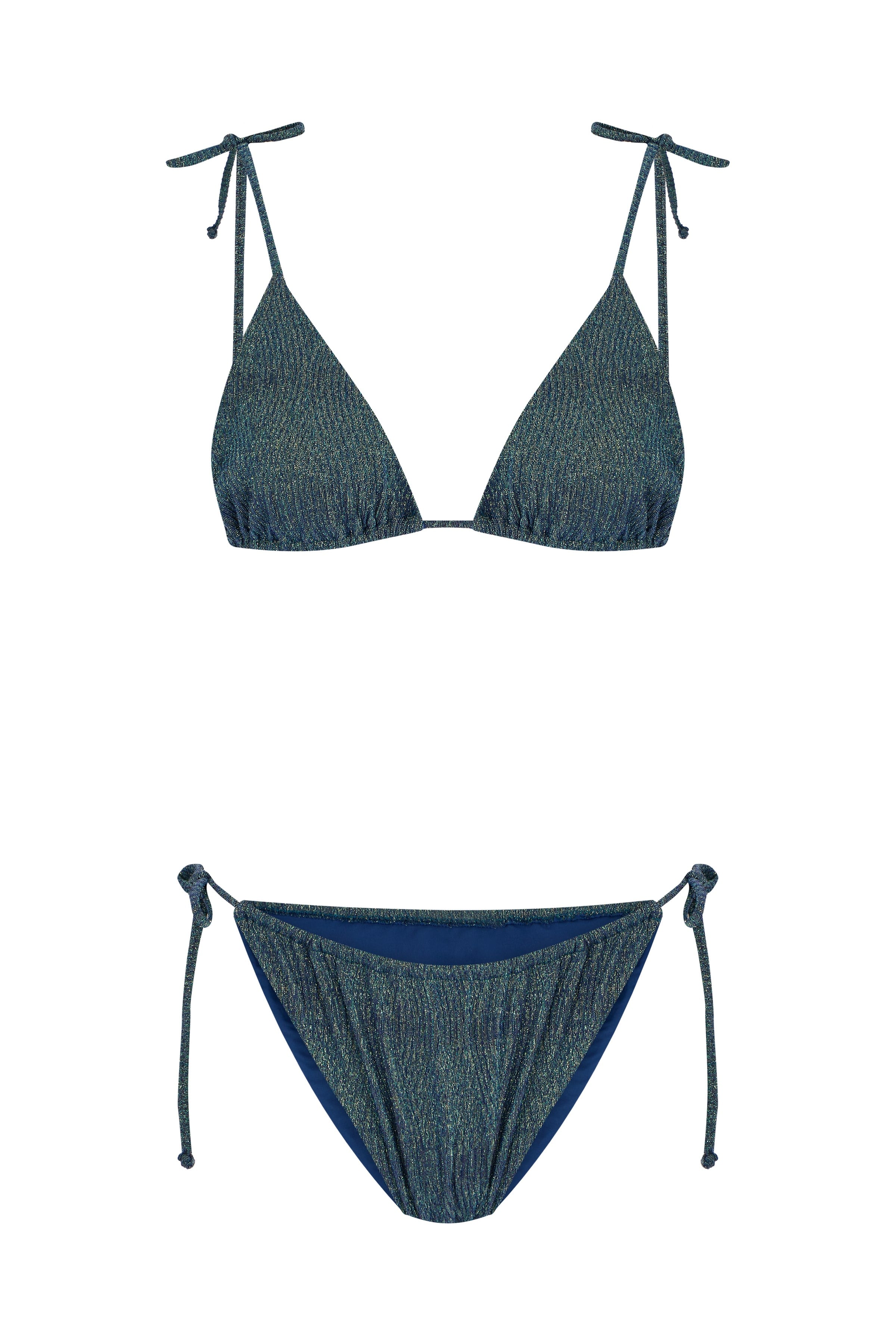 İndigo Tulum Üçgen Bikini Takım