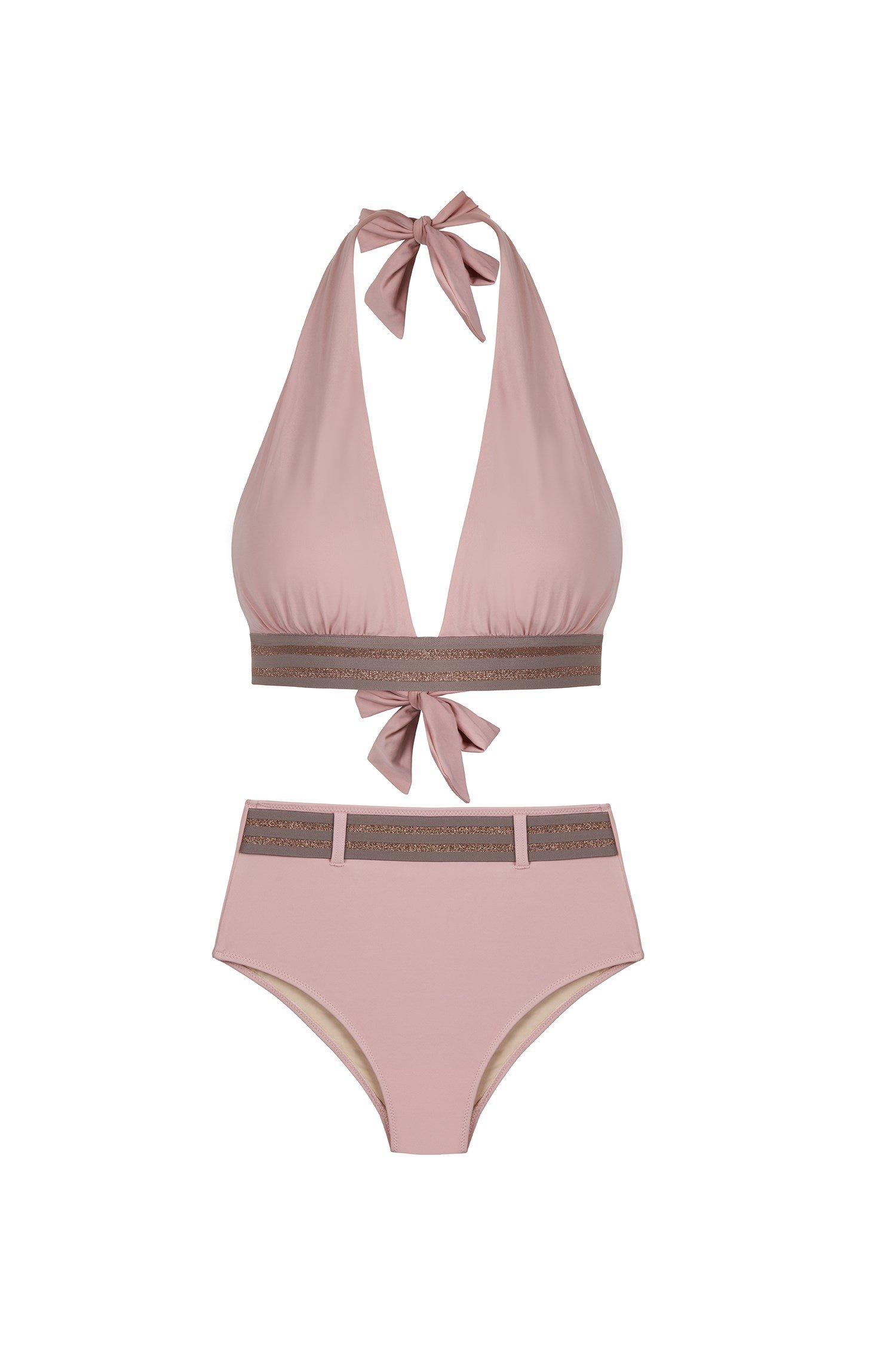 Uzun Üçgen Pudra Bikini Takım