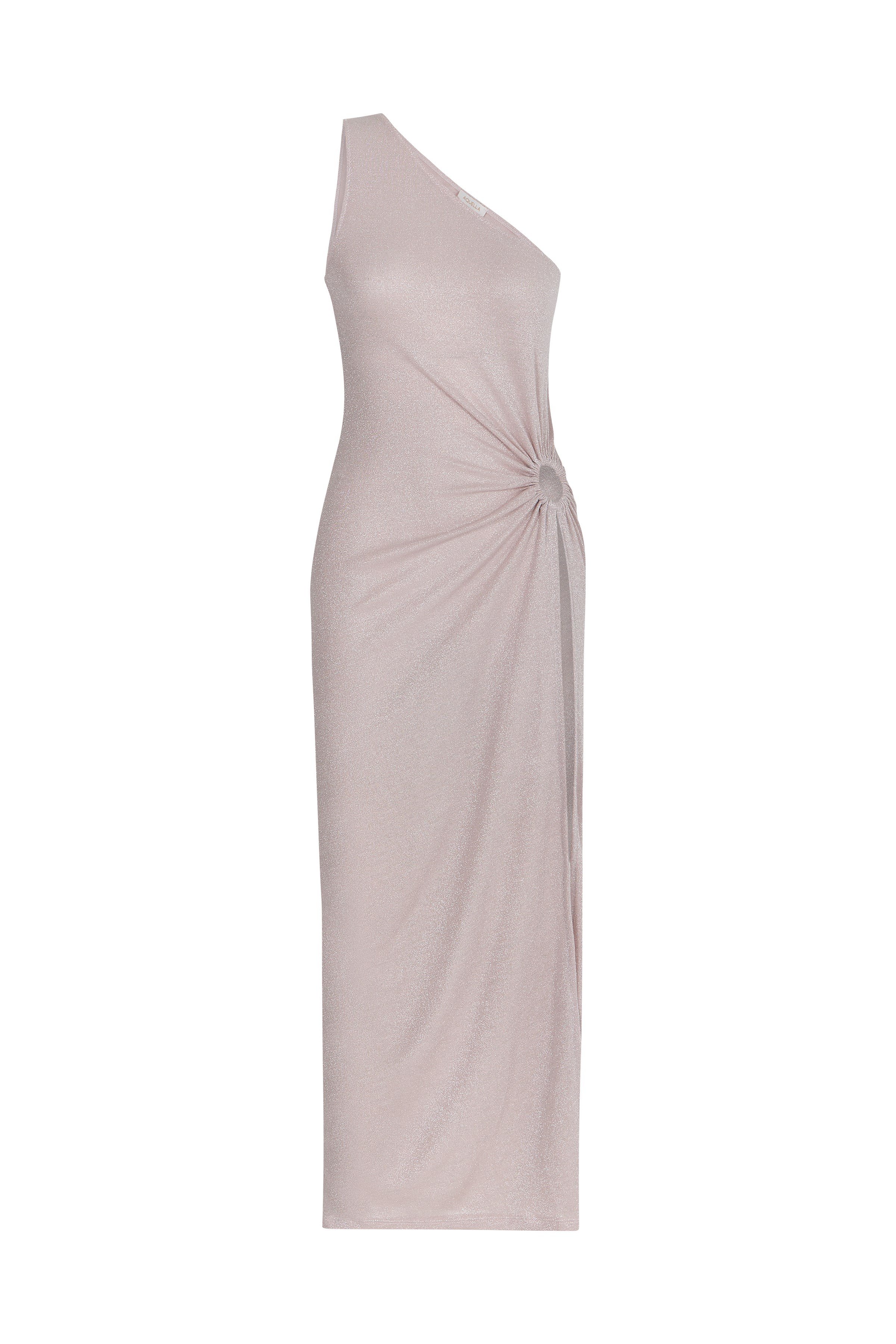 Lurex Toka Aksesuarlı Pembe Elbise