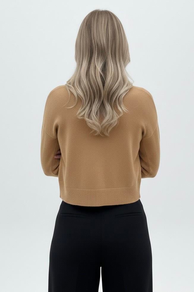 Bağcıklı Hırka - Bej