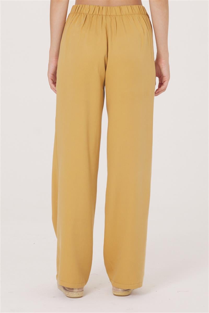 Beli Lastikli Pantolon - Hardal