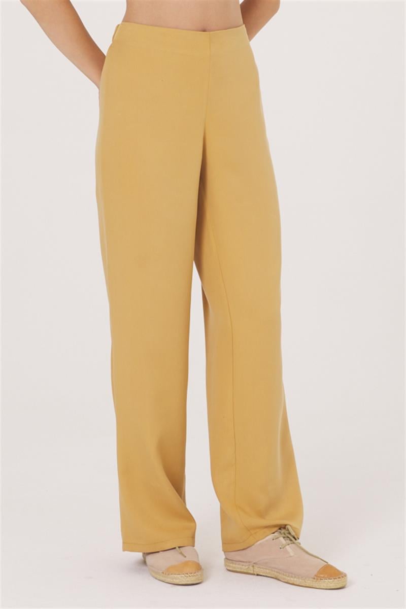 Beli Lastikli Pantolon - Hardal
