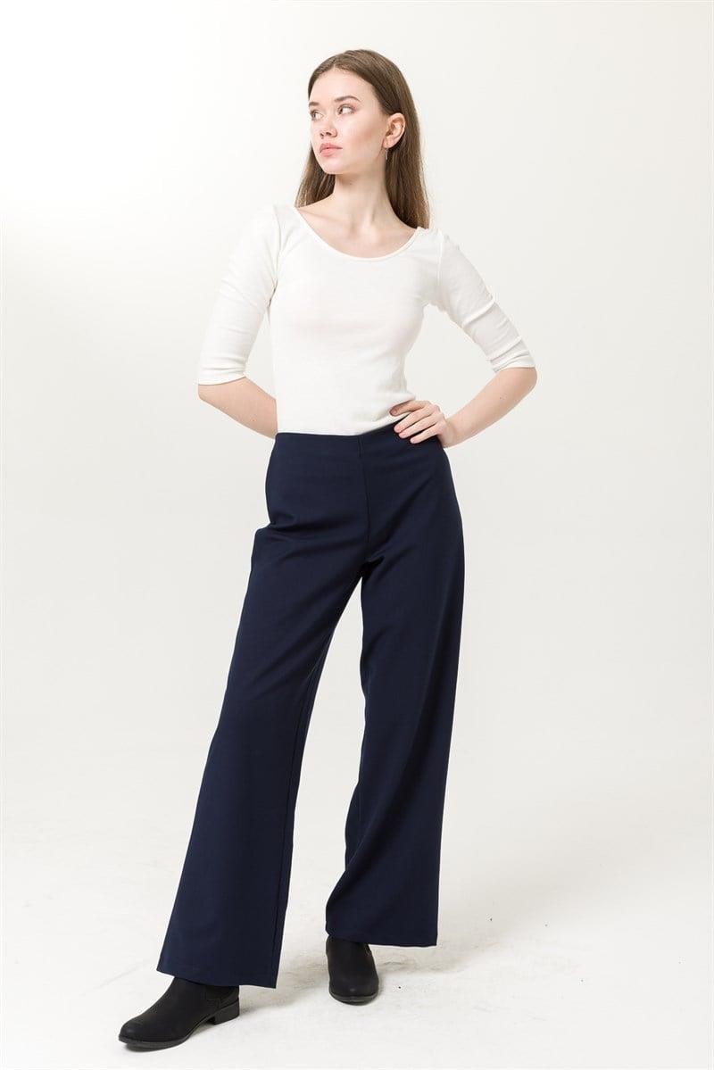 Beli Lastikli Pantolon- Lacivert