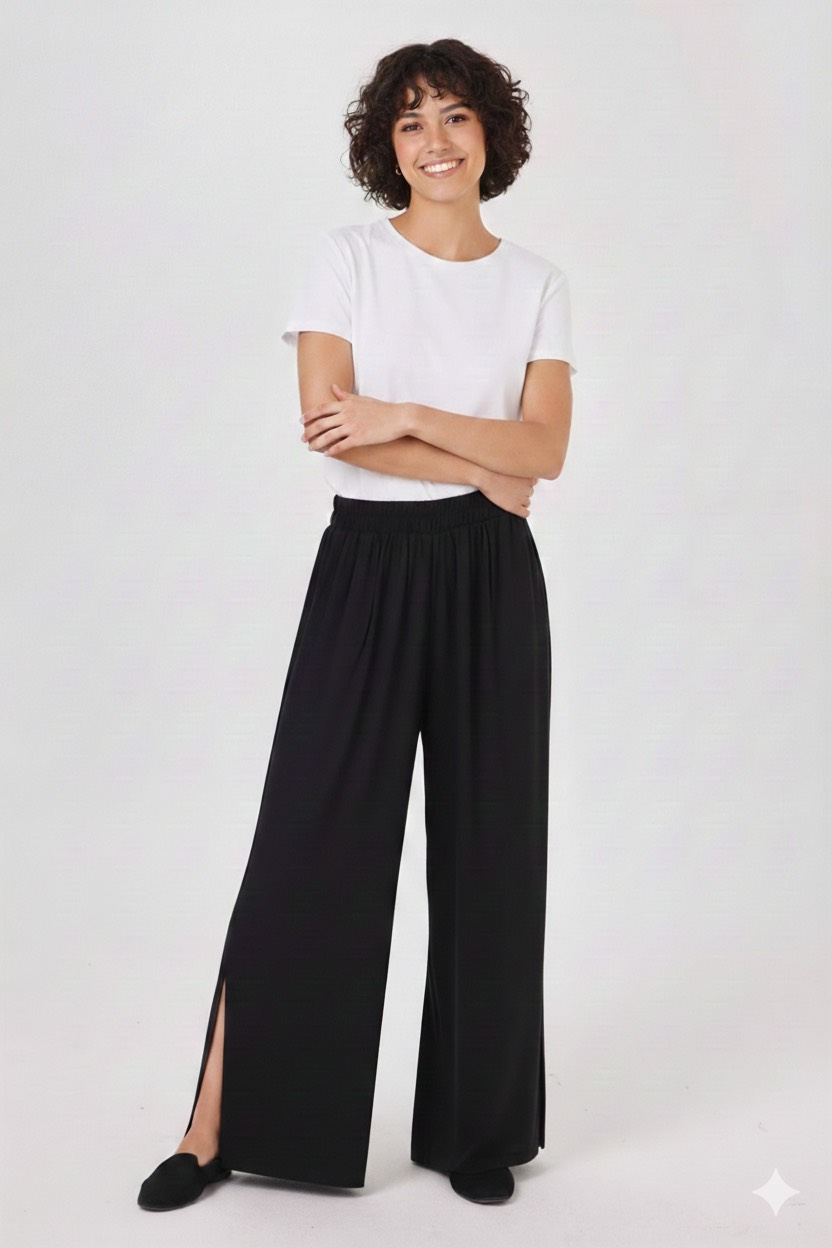 Beli Lastikli Pantolon - Siyah