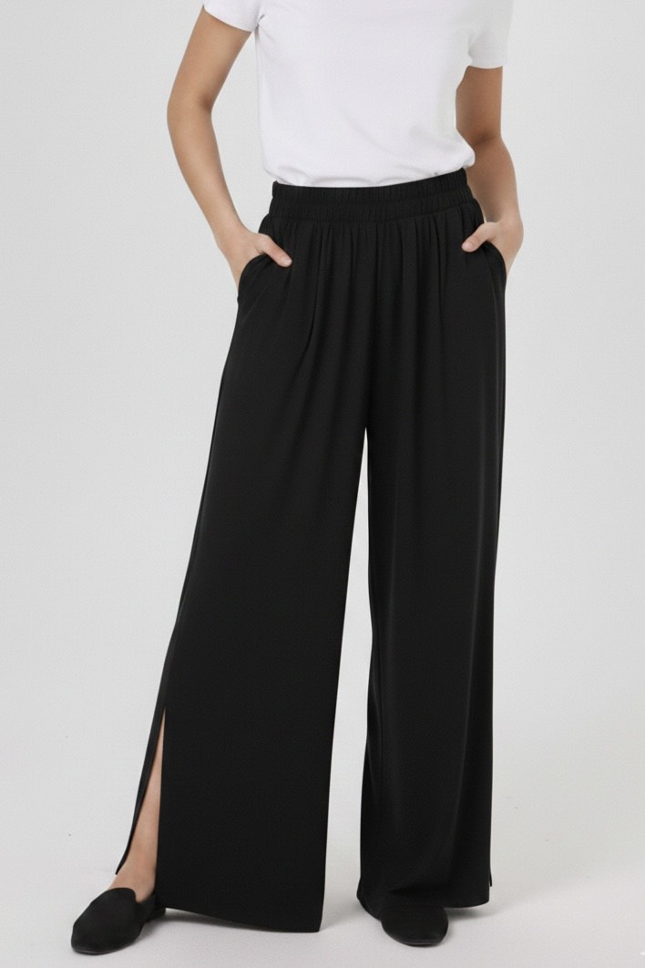 Beli Lastikli Pantolon - Siyah