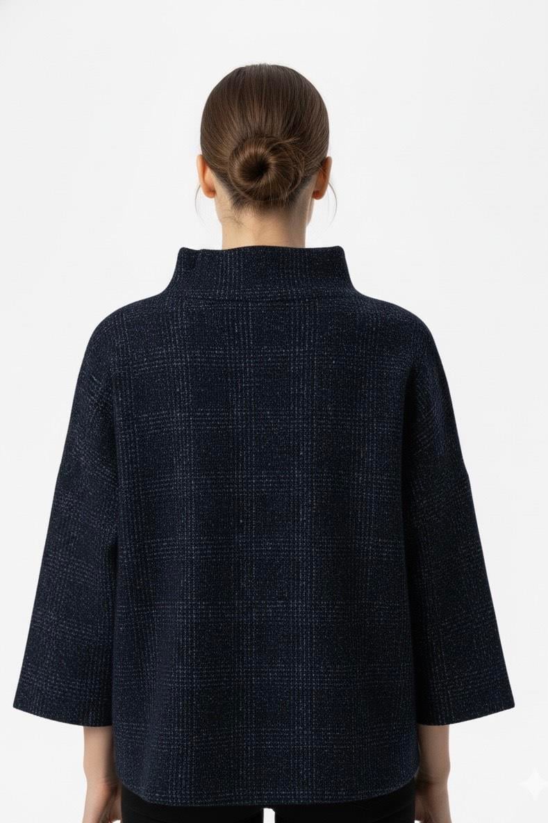 Bluz-Lacivert Desenli