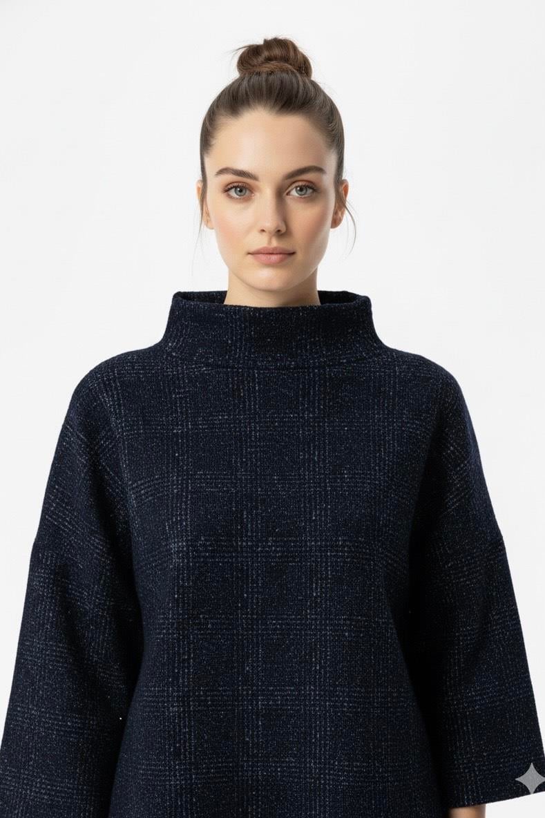 Bluz-Lacivert Desenli